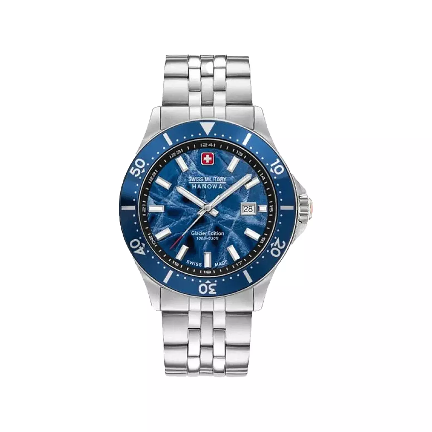 Swiss-Militart-Watch-Code-SMWGH00044011.webp ساعت مچی مردانه سوییس میلیتاری فلزی صفحه آبی SMWGH0004401 - Image 1