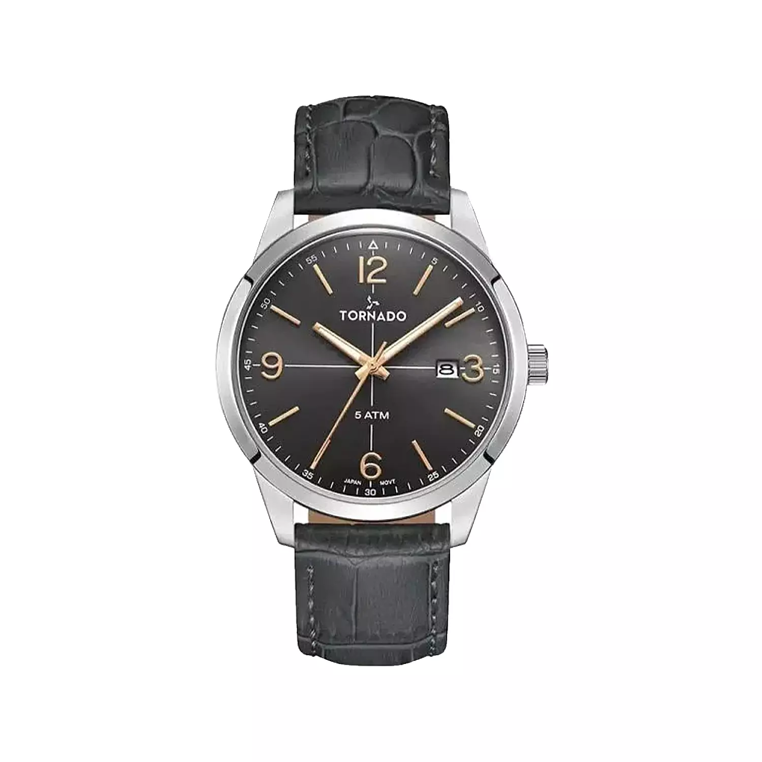 Tornado-Watch-Code-T24007-SLXX1.webp ساعت مچی مردانه تورنادو بند چرم مشکی قاب نقره ای T24007-SLXX - Image 1
