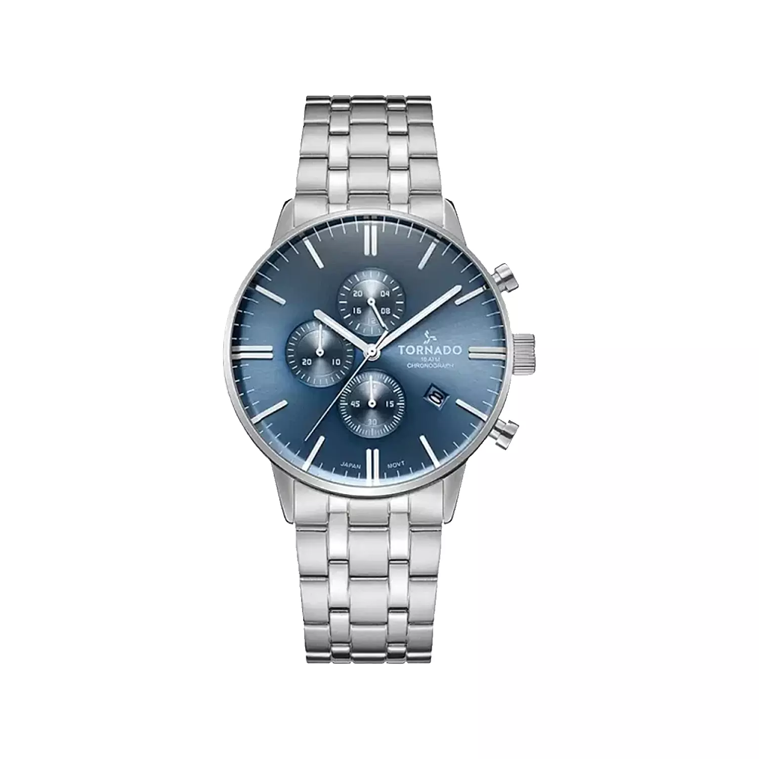 Tornado-Watch-Code-T6102-SBSL1.webp ساعت مچی مردانه تورنادو فلزی صفحه آبی کرنوگراف T6102-SBSL - Image 1