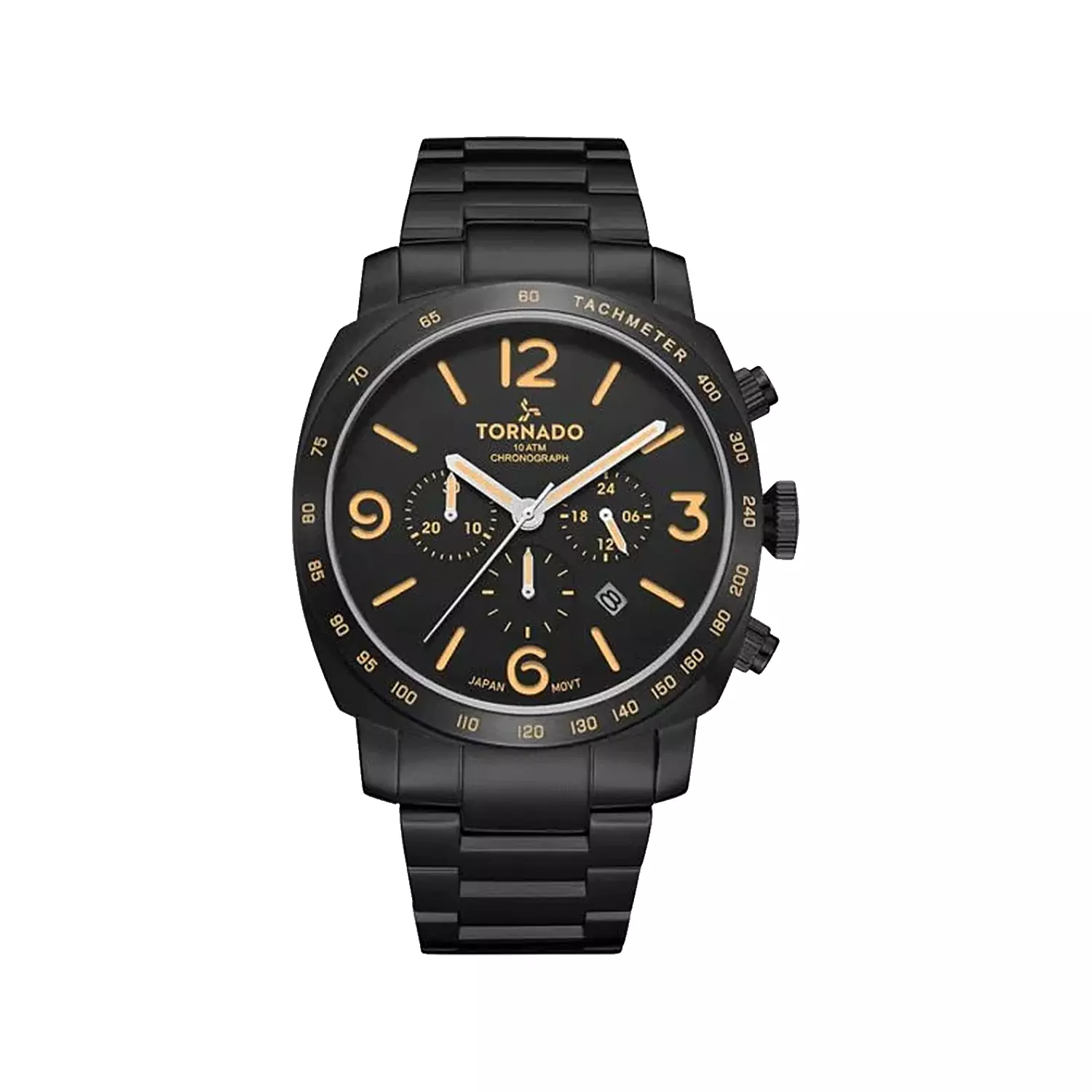 Tornado-Watch-Code-T9102B-BBBB1.webp ساعت مچی مردانه تورنادو فلزی مشکی کرنوگراف T9102B-BBBB - Image 1