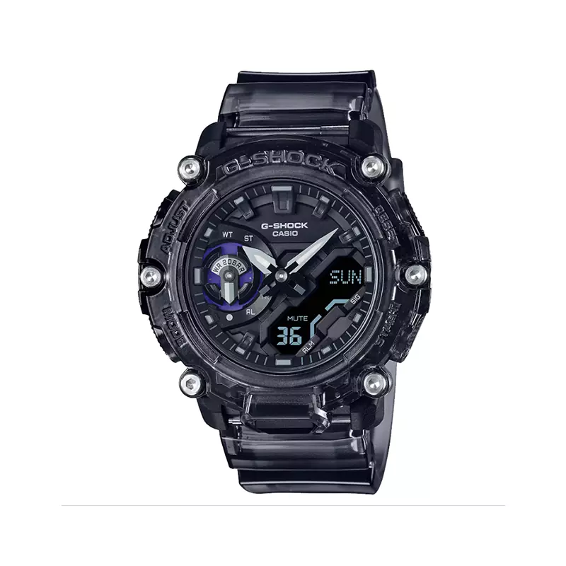 Untitled-1 ساعت جی شاک کاسیو مردانه دو زمانه طوسی شفاف GA-2200SKL-8ADR - تصویر 1