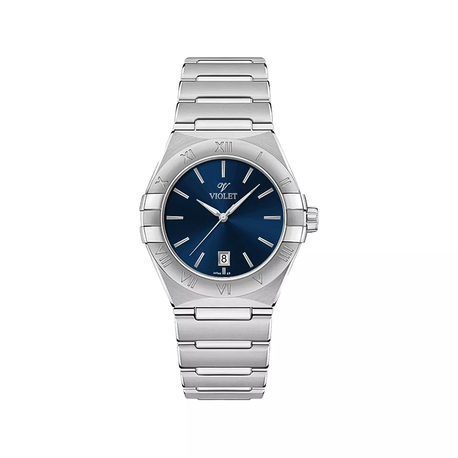 Violet-Watch-Code-B0603LB1.webp ساعت مچی زنانه ویولت فلزی نقره ای صفحه سرمه ای B0603L/B - Image 1