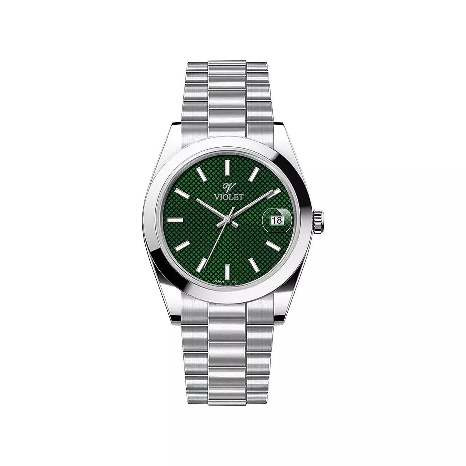 Violet-Watch-Code-B0607G1711.webp ساعت مچی مردانه ویولت فلزی نقره ای صفحه سبز B0607G/171 - Image 1