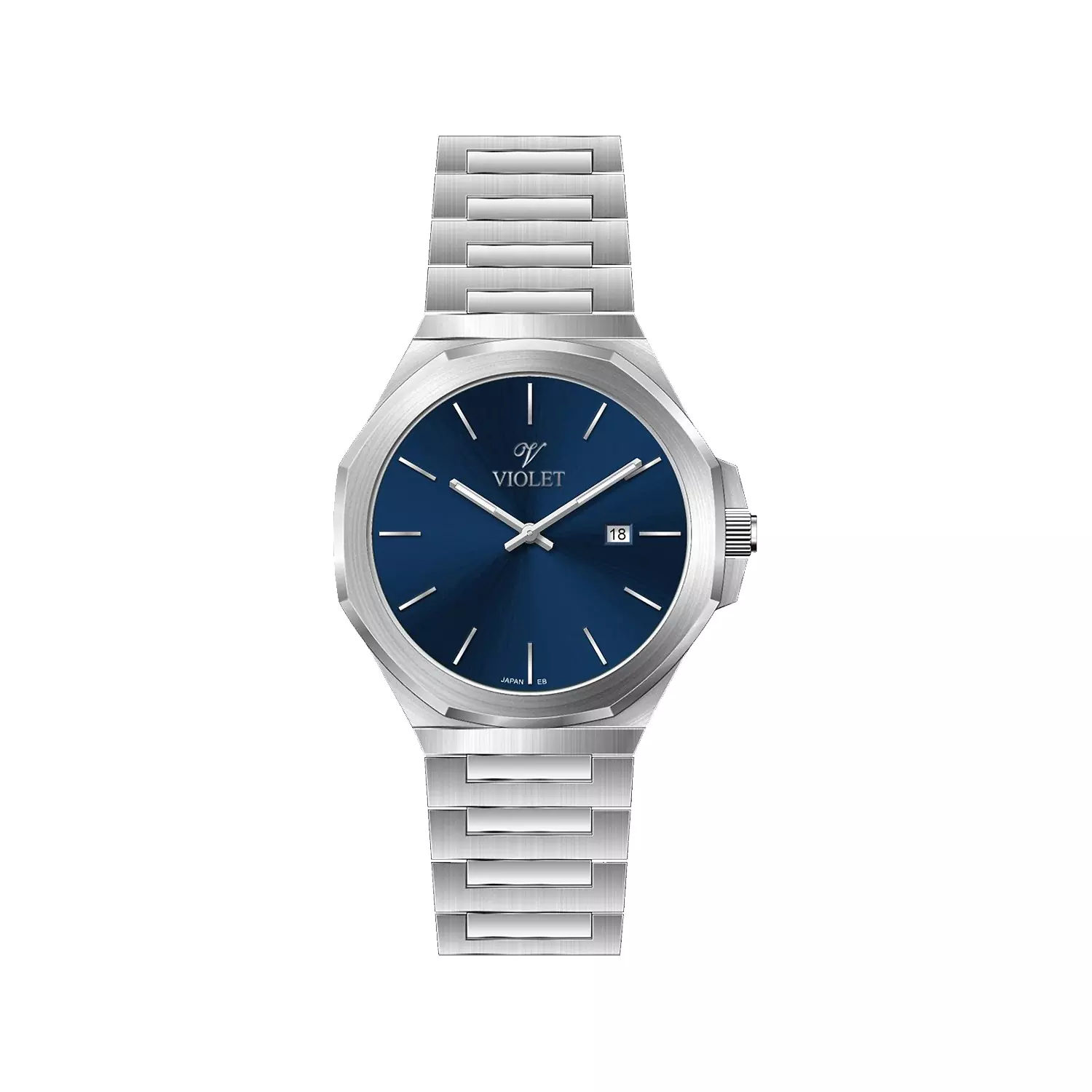 Violet-Watch-Code-B0623GB1.webp ساعت عقربه ای مردانه ویولت فلزی صفحه سرمه ای B0623G/B - Image 1