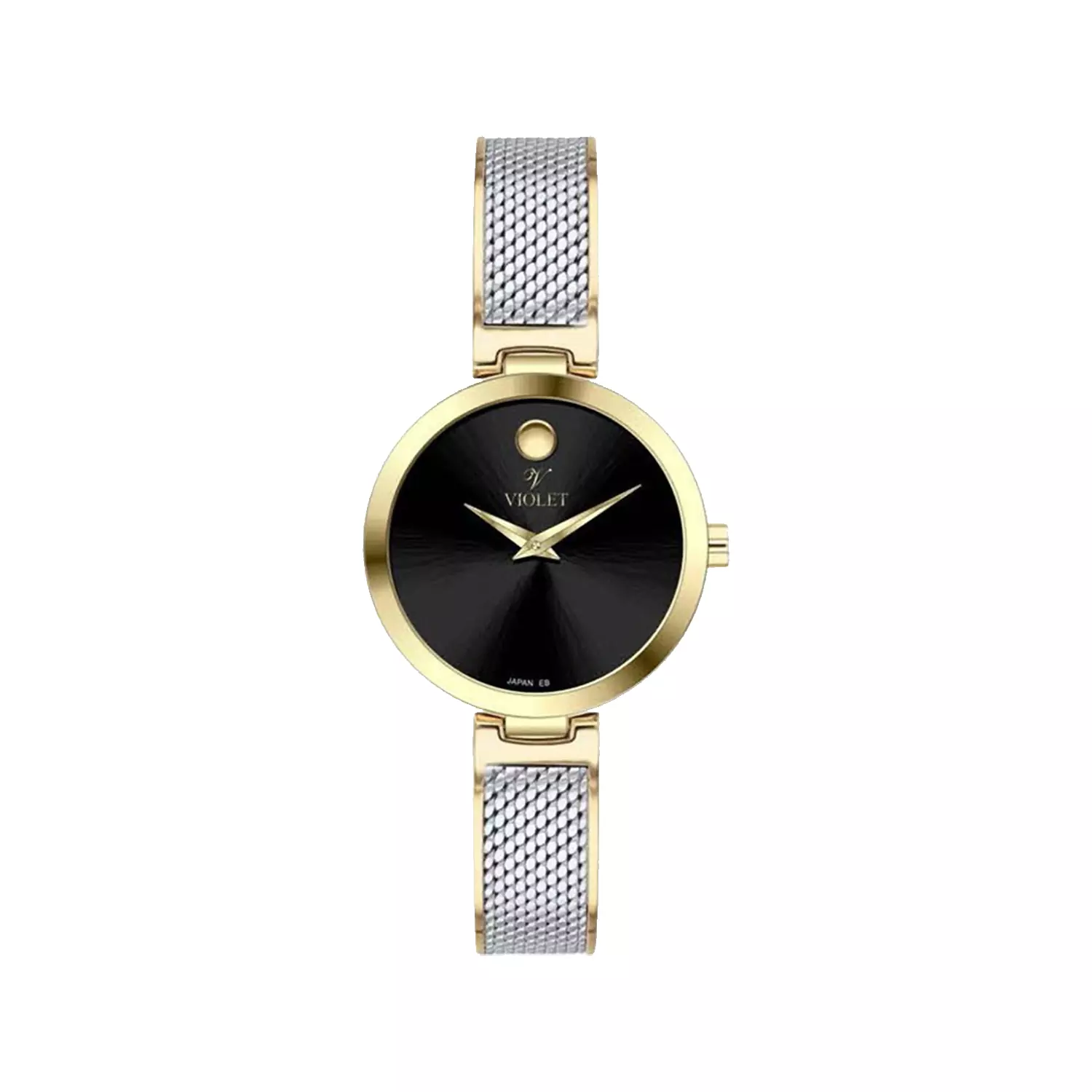 Violet-Watch-Code-B0632L2381.webp ساعت عقربه ای زنانه ویولت فلزی نقره ای طلایی B0632L/238 - Image 1