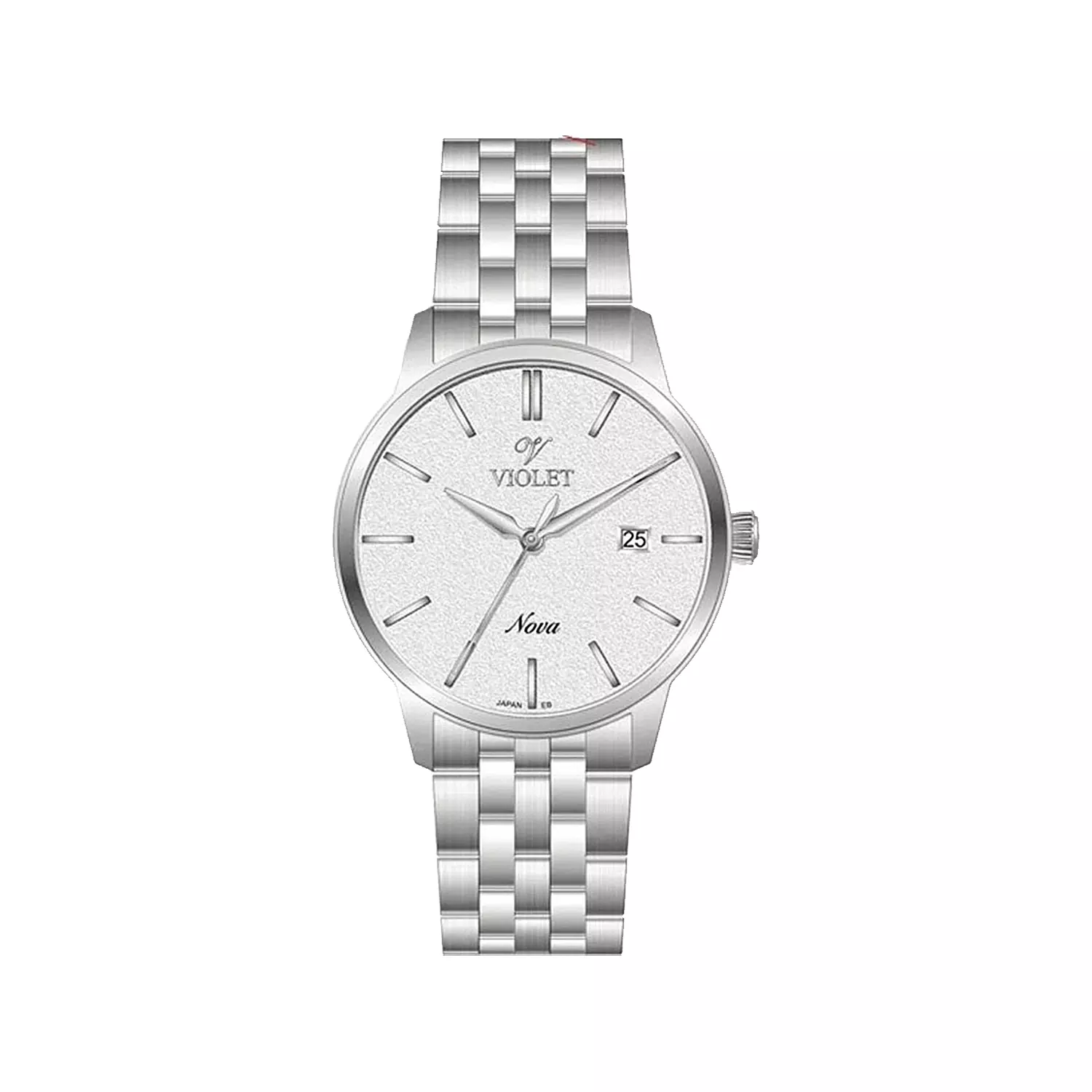 Violet-Watch-Code-B32752G1111.webp ساعت عقربه ای مردانه ویولت فلزی نقره ای صفحه سفید B32752G/111 - Image 1