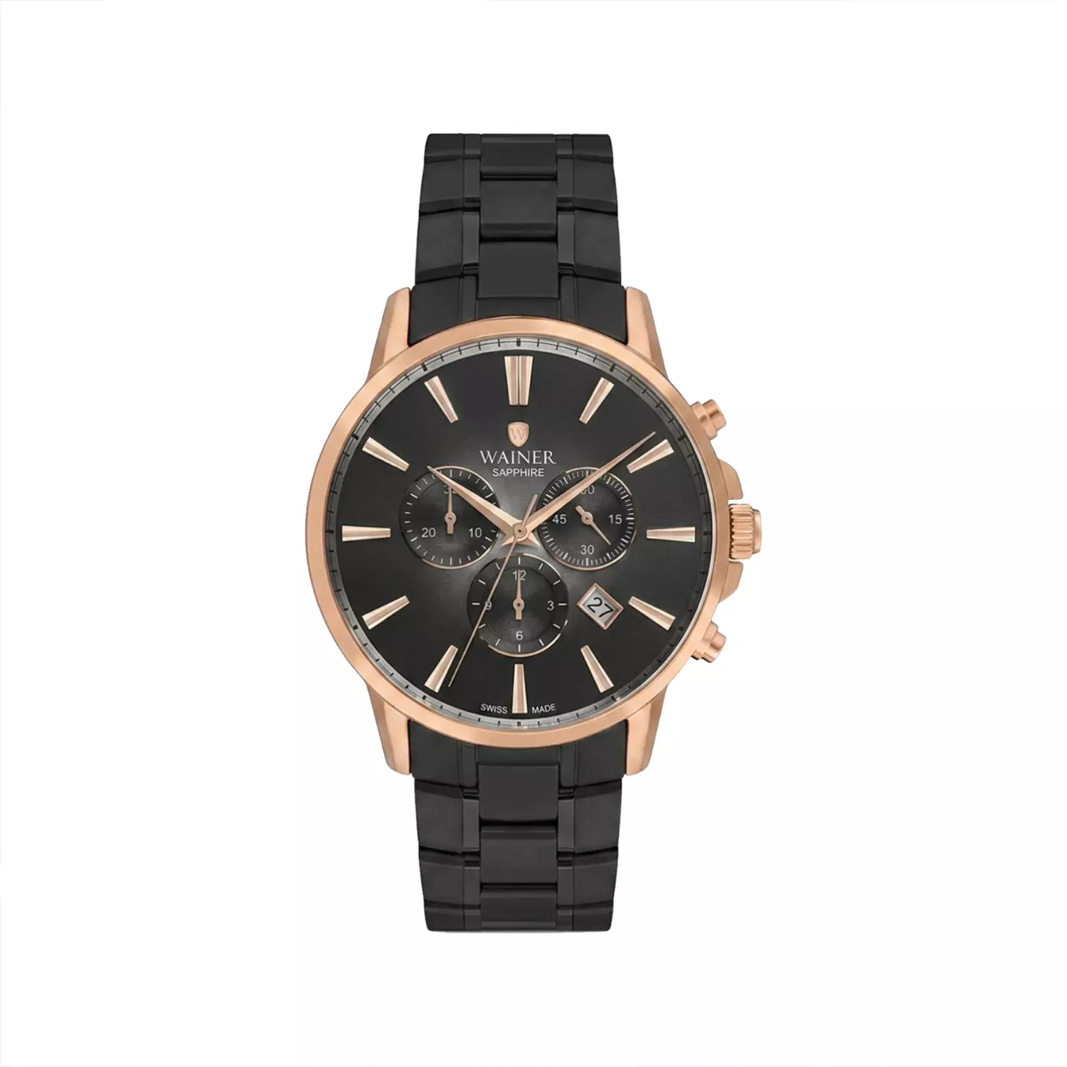 Wainer-Watch-Code-WA.19333-E1.webp ساعت مچی واینر مردانه فلزی مشکی کرنوگراف WA.19333-E - Image 1