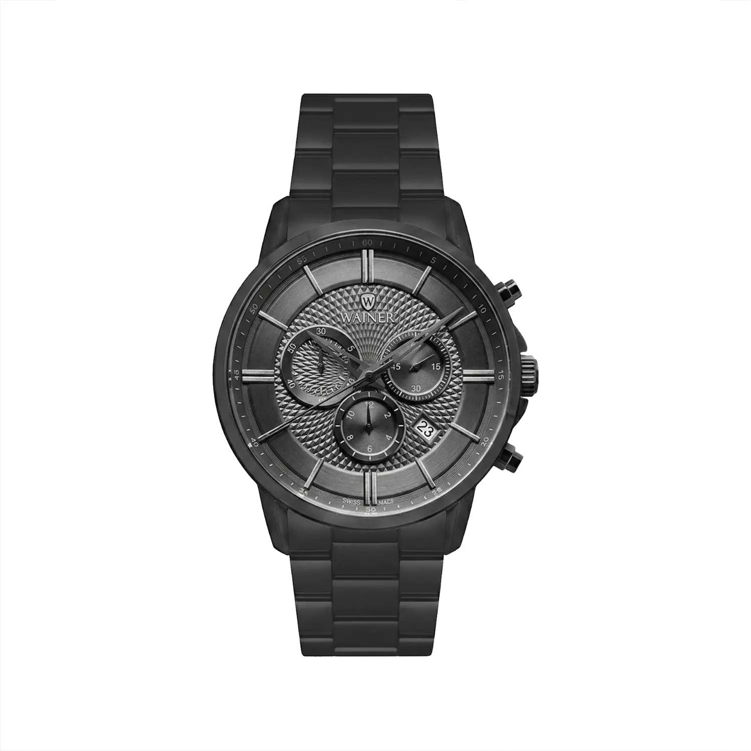 Wainer-Watch-Code-WA.195151.webp ساعت مچی واینر مردانه فلزی مشکی کرنوگراف WA.19515 - Image 1