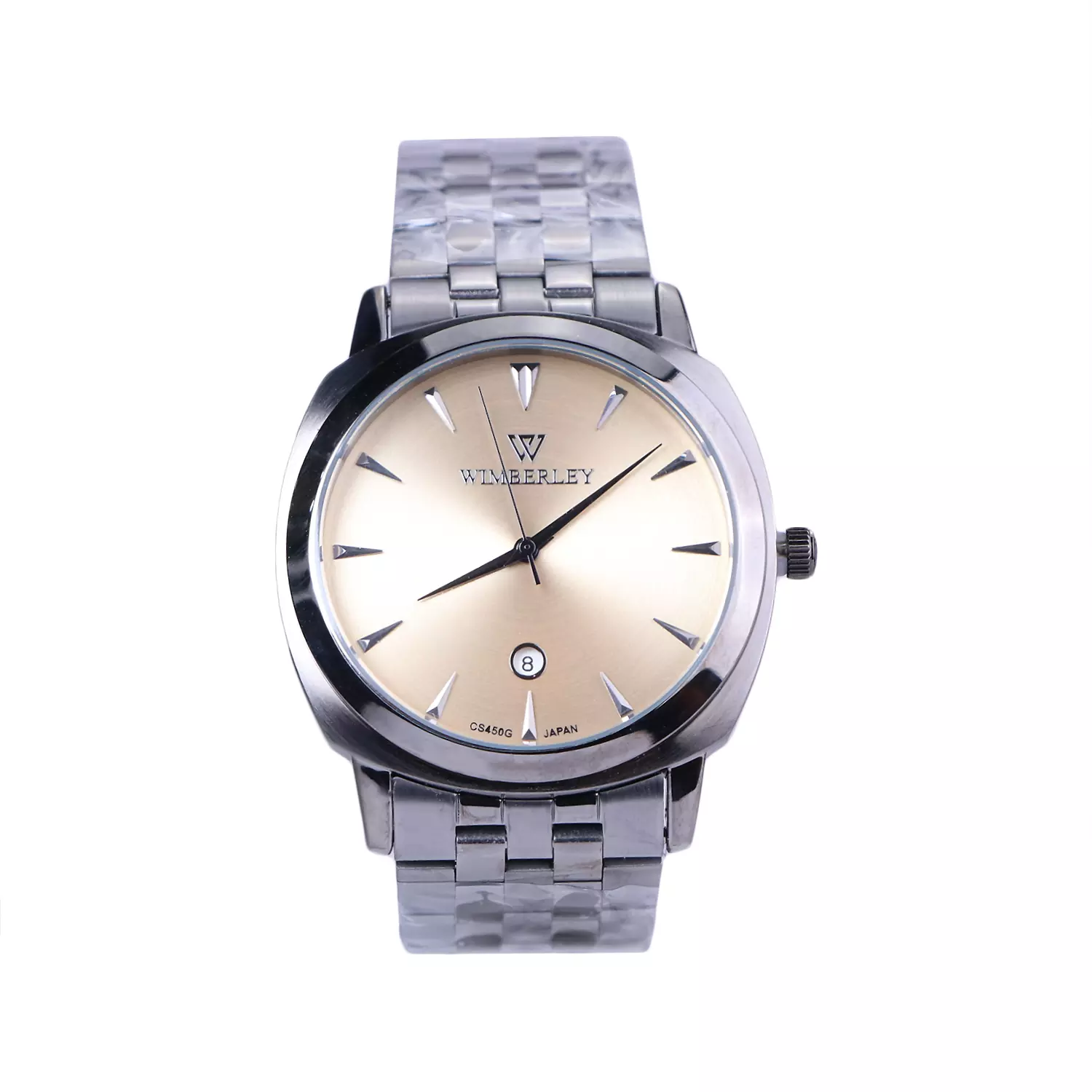 Wimberley-Watch-Code-WB-CS450G-R1.webp ساعت مچی ویمبرلی مردانه فلزی گان صفحه کرم WB-CS450G-R - Image 1
