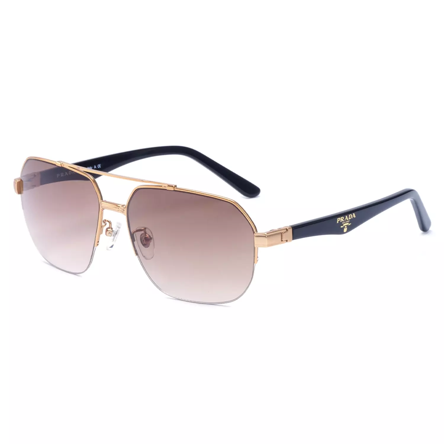 Prada-Sunglasses-Code-PR1181.webp عینک آفتابی پرادا فلزی نیم فریم اورجینال کد PR118 - تصویر 1