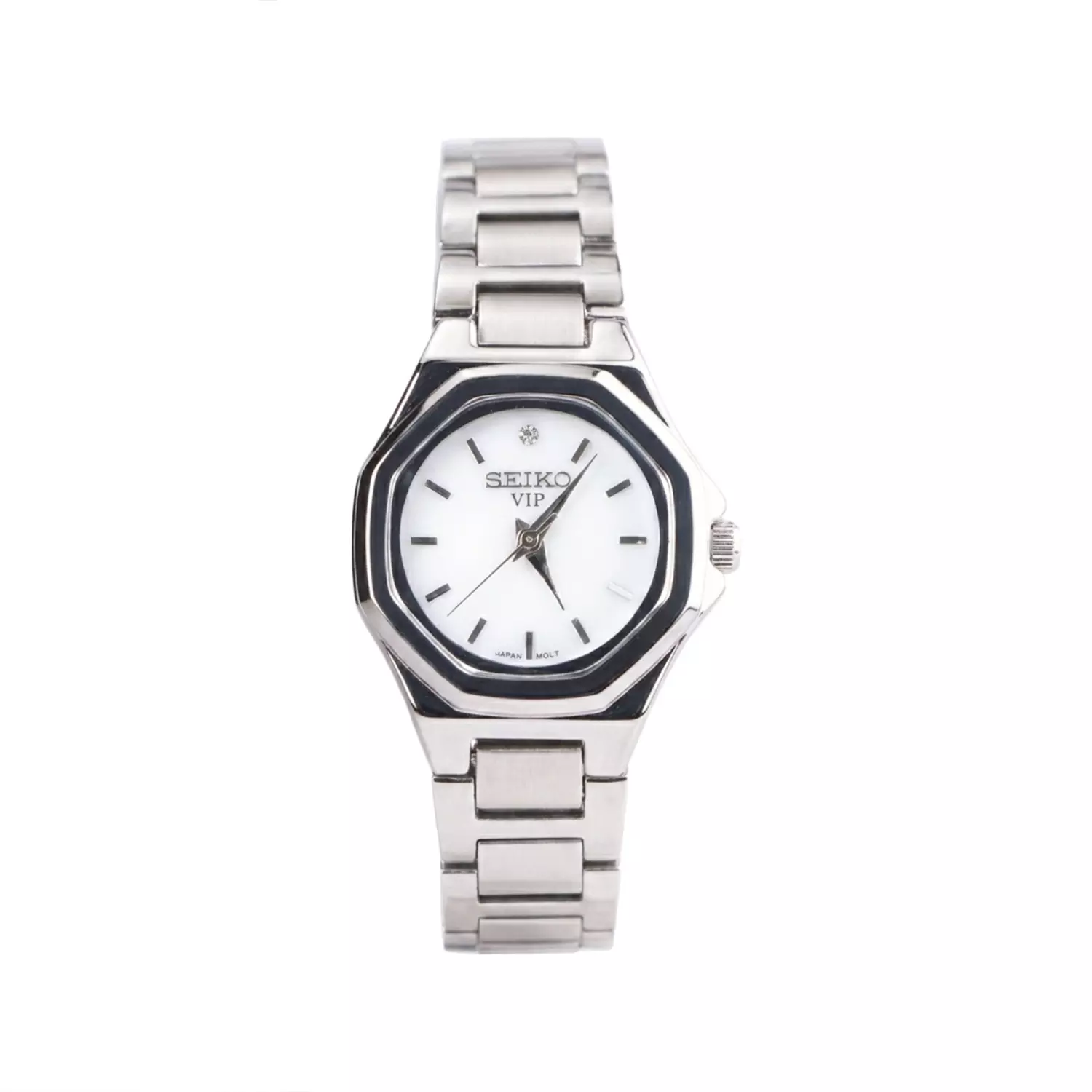 Seiko-VIP-Watch-Code-L-2521.21.webp ساعت مچی سیکو زنانه فلزی نقره ای قاب چندضلعی L 2521/2 - تصویر 1