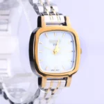 ساعت مچی سیکو زنانه فلزی نقره ای طلایی قاب مربع L 2523/2 - تصویر 2