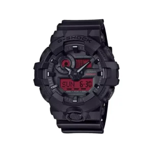 ساعت کاسیو جی شاک مردانه بند رابر دو زمانه مشکی GA-700BBR-1A