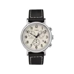 ساعت مچی مردانه تایمکس بند چرم مشکی کرنوگراف TW2R42800