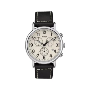 ساعت مچی مردانه تایمکس بند چرم مشکی کرنوگراف TW2R42800