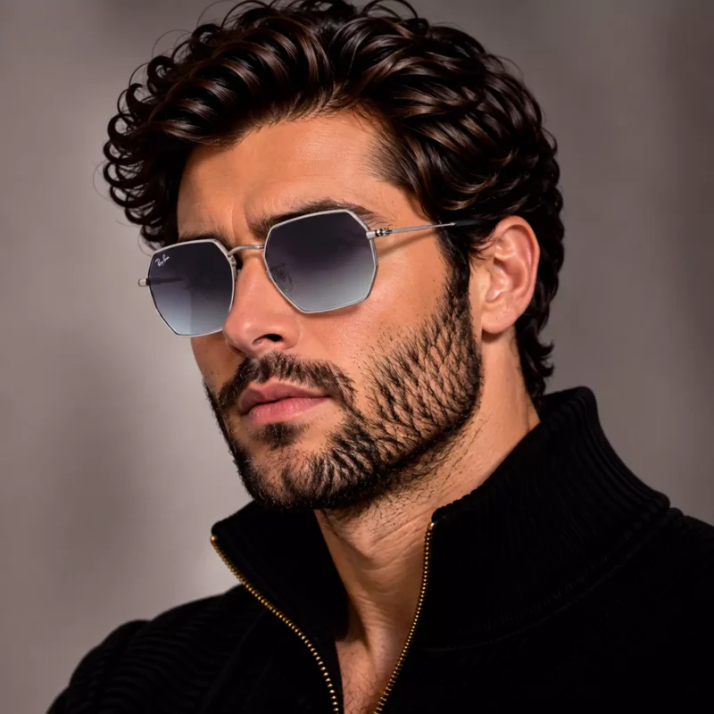 عینک آفتابی ری بن فریم چندضلعی فلزی اورجینال کد RB3556