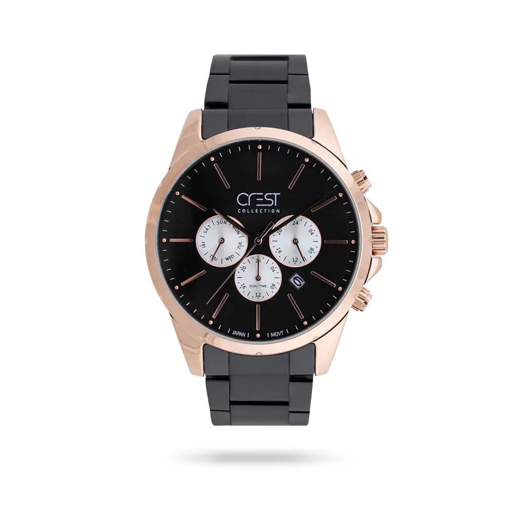 crest-6230 ساعت مچی مردانه کرست بند استیل رزگلد کد Crest 6230 - تصویر 1