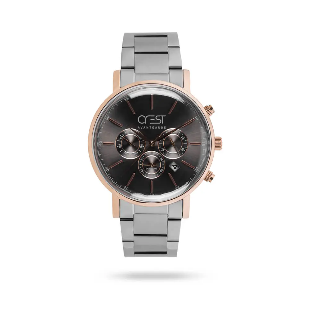 crest-6238-1 ساعت مچی مردانه کرست بند استیل رزگلد کد Crest 6238/1 - تصویر 1