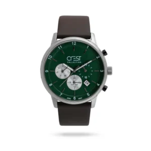 ساعت مچی مردانه کرست بند چرم نقره ای کد Crest 6257/5