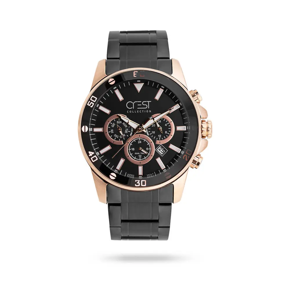 crest-6262-5 ساعت مچی مردانه کرست بند استیل رزگلد کد Crest 6262/5 - تصویر 1