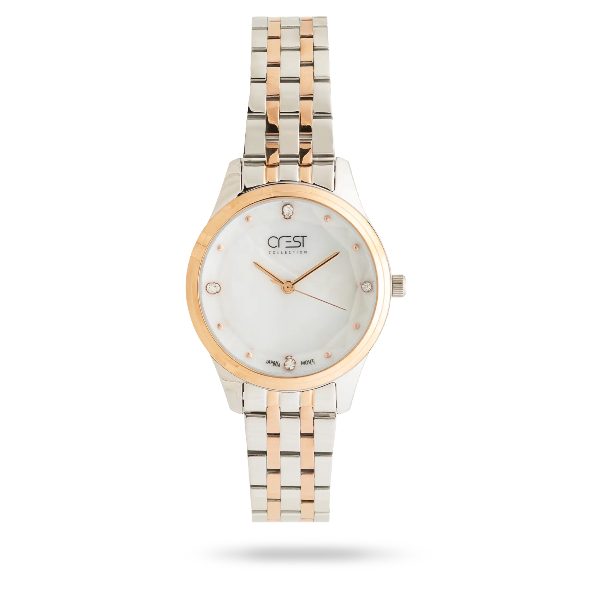crest-watch-6297-3.webp ساعت مچی مردانه کرست بند استیل دو رنگ رزگلد نقره ای کد Crest 6297/3 - تصویر 1