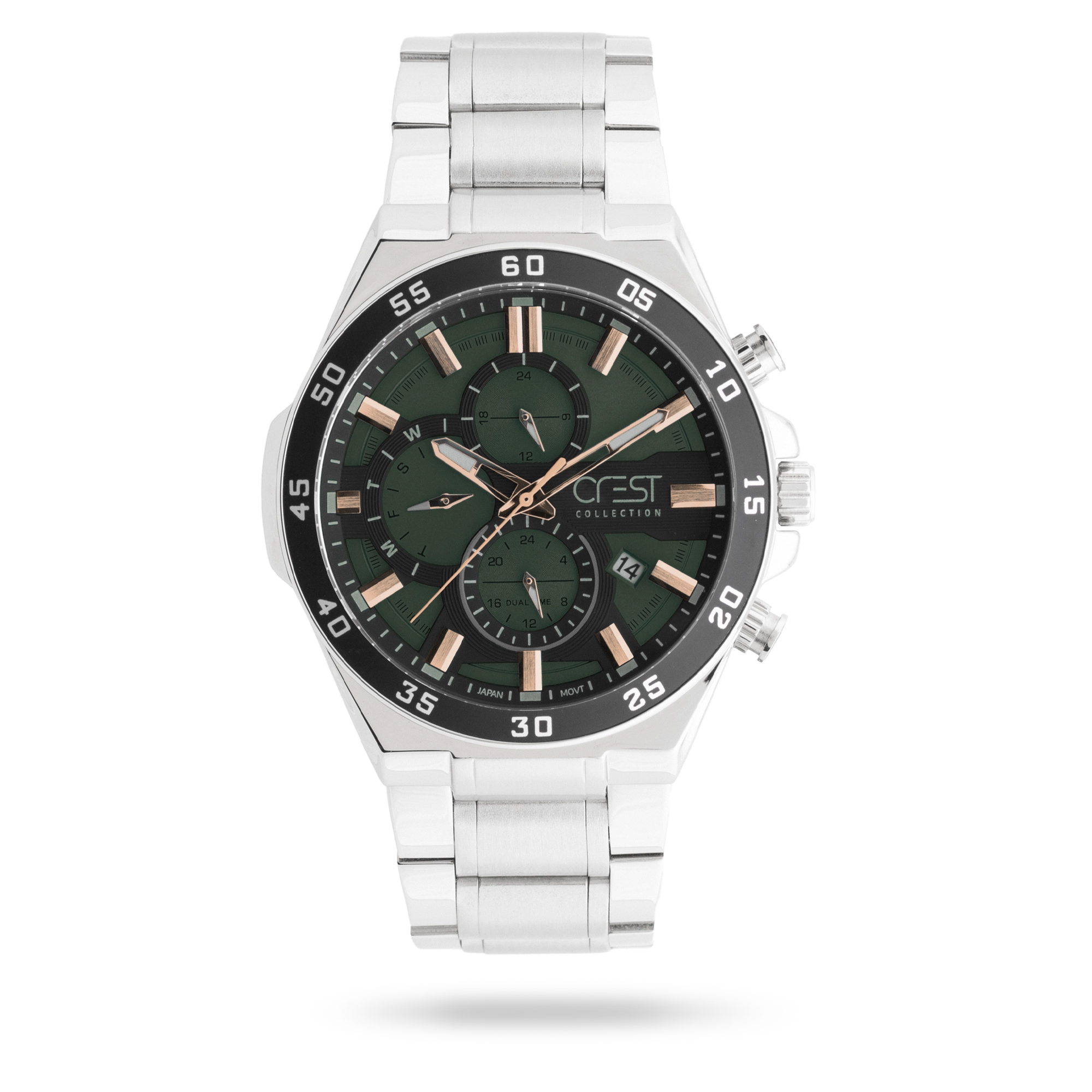 crest-watch-6299-3.webp ساعت مچی مردانه کرست بند استیل نقره ای کد Crest 6299/3 - تصویر 1