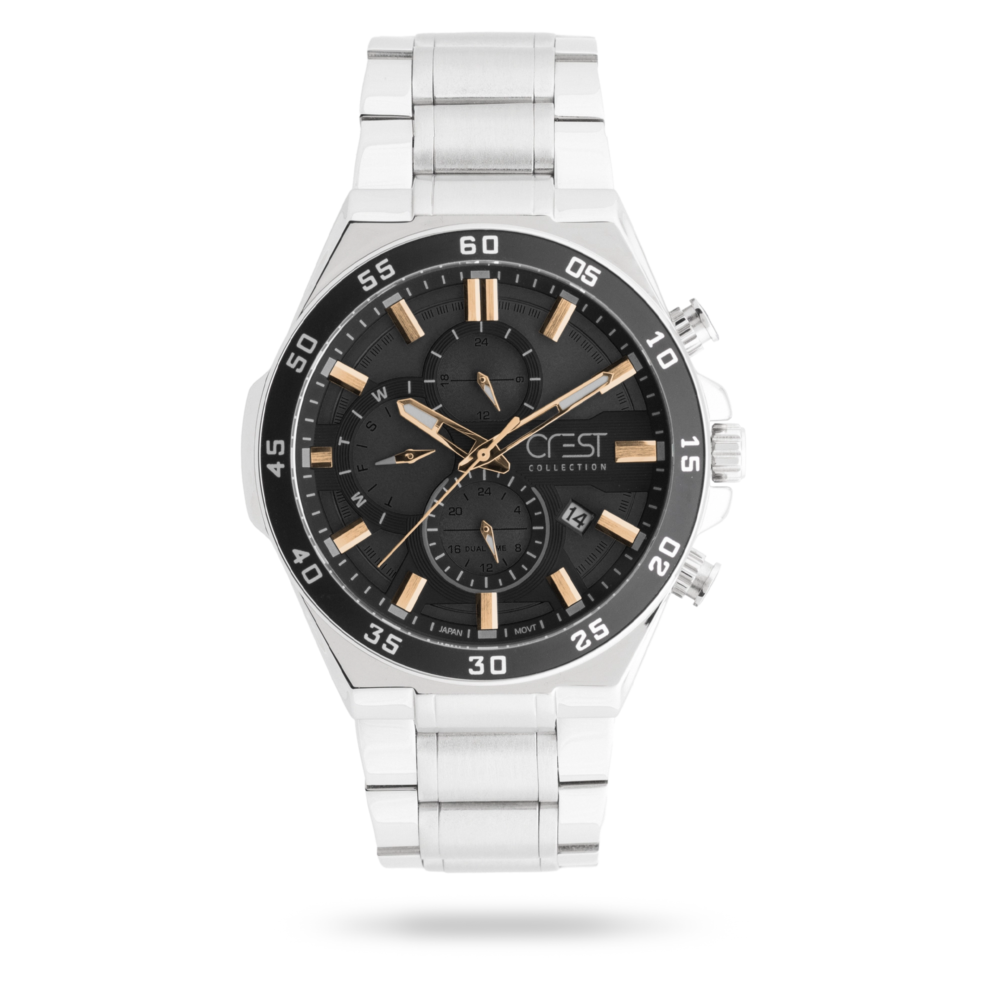 crest-watch-6299-4.webp ساعت مچی مردانه کرست بند استیل نقره ای کد Crest 6299/4 - تصویر 1