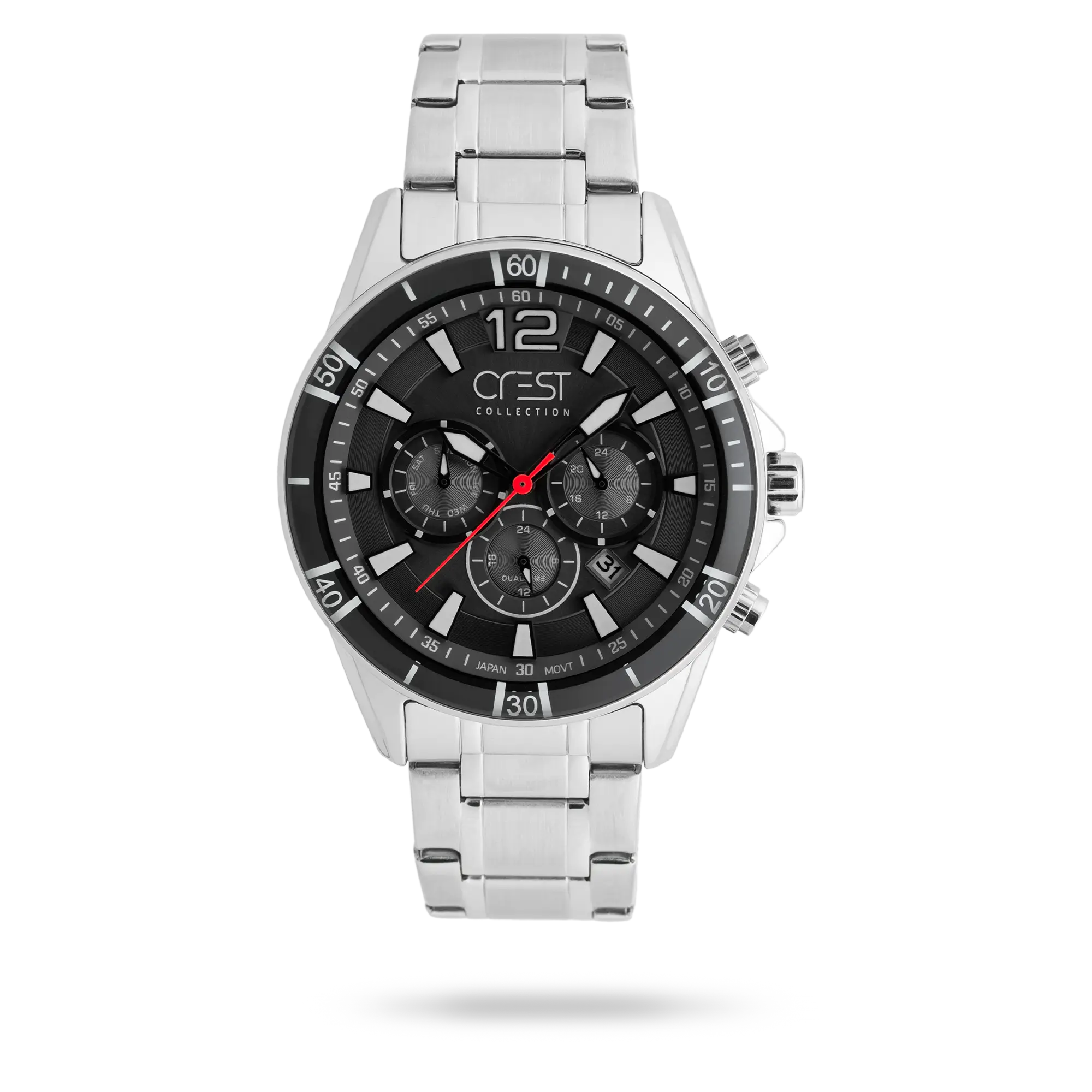 crest-watch-6304-1.webp ساعت مچی مردانه کرست بند استیل نقره ای کد Crest 6304/1 - تصویر 1