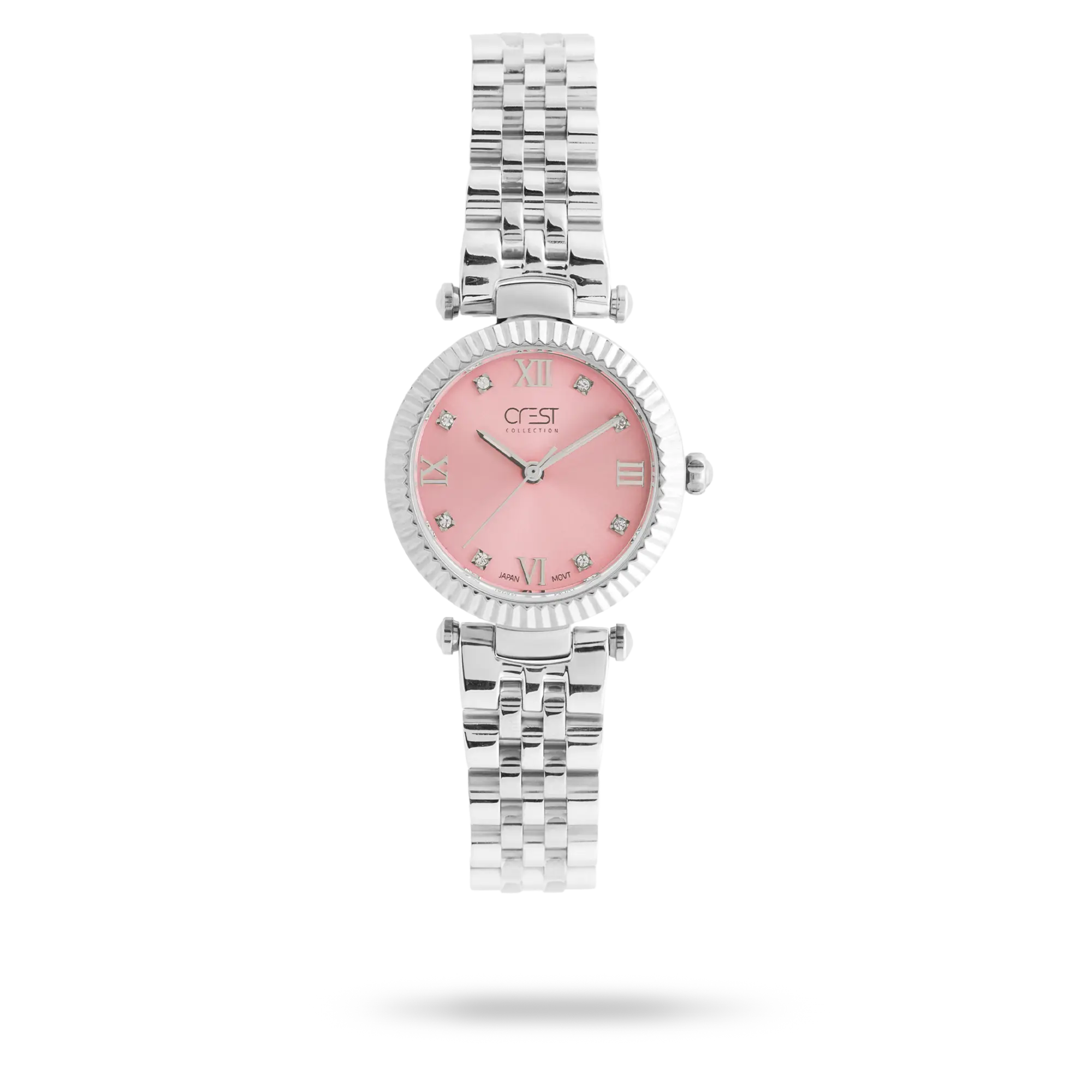 crest-watch-6305.webp ساعت مچی زنانه کرست بند استیل نقره ای کد Crest 6305 - تصویر 1