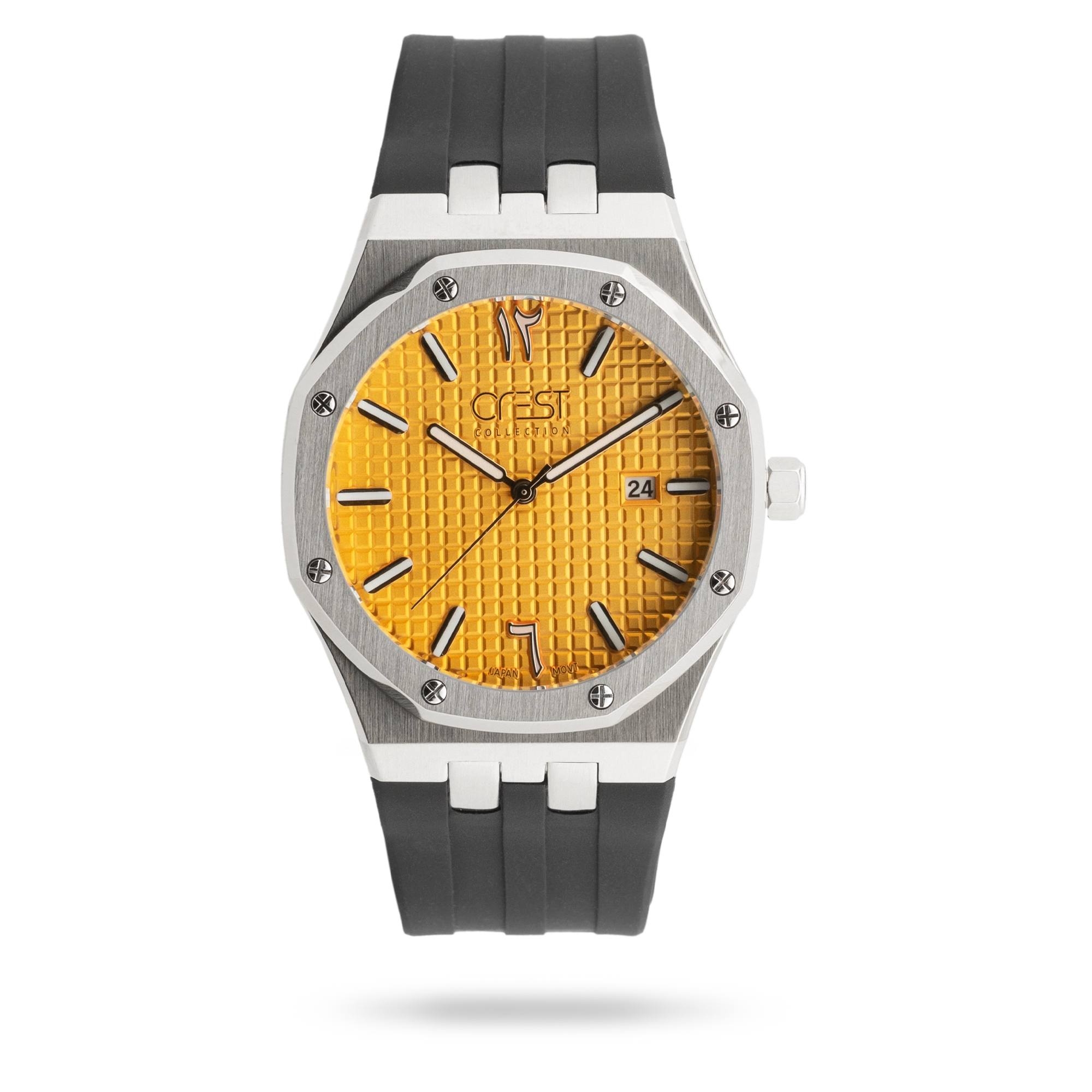 crest-watch-6314-3.webp ساعت مچی مردانه کرست بند سیلیکون نقره ای کد Crest 6314/3 - تصویر 1