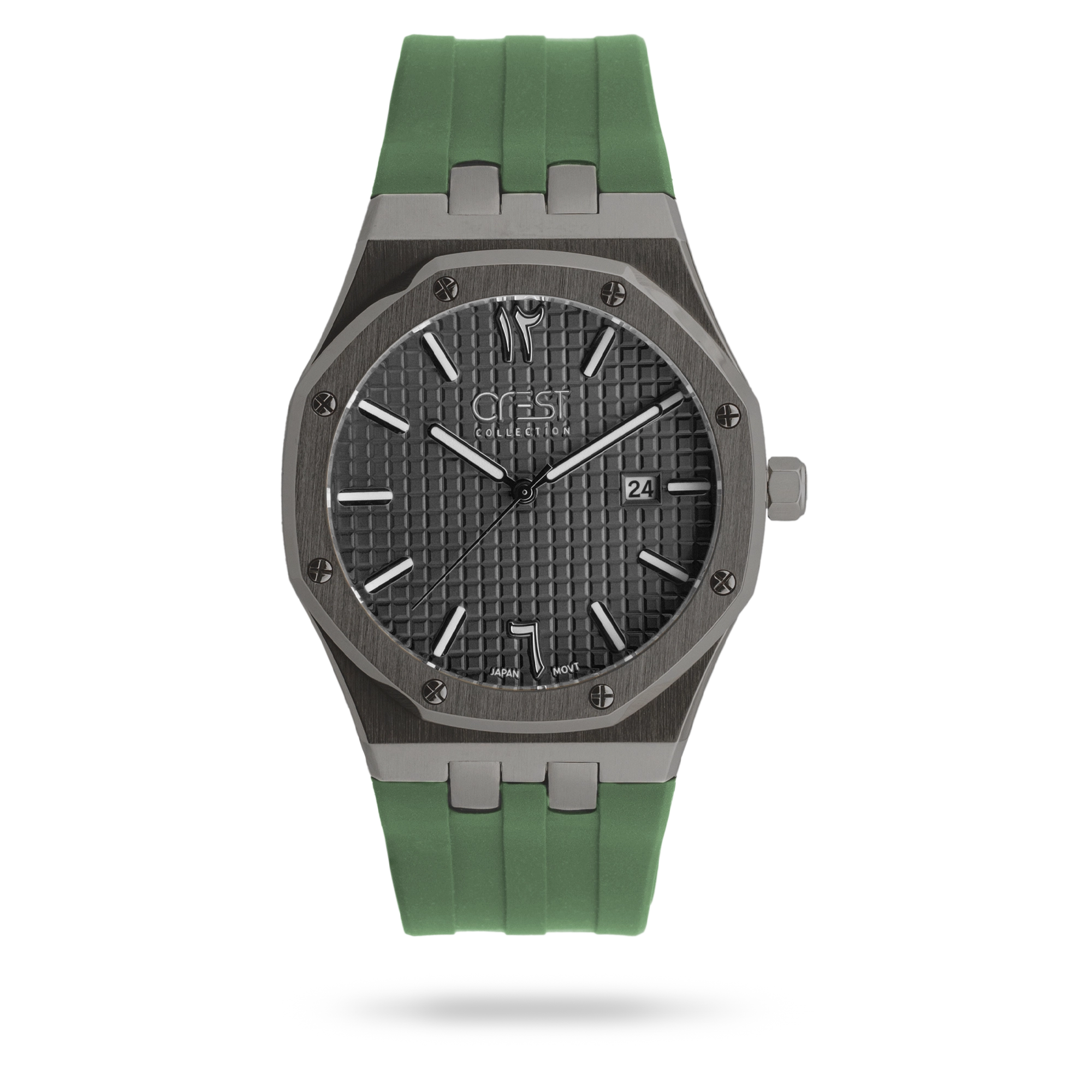 crest-watch-6314-4.webp ساعت مچی مردانه کرست بند سیلیکون دودی کد Crest 6314/4 - تصویر 1
