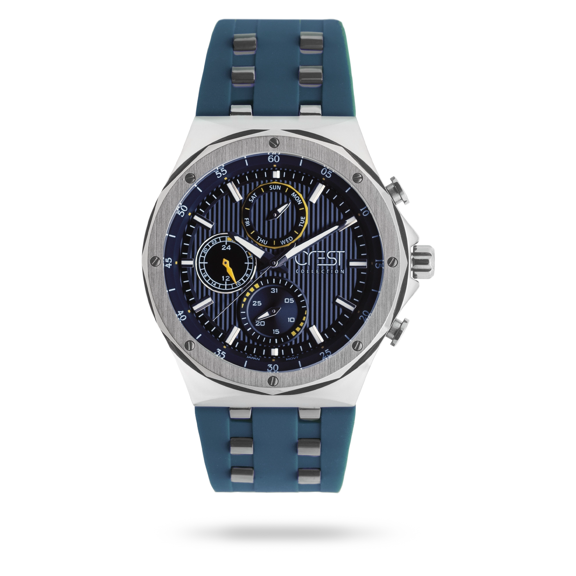 crest-watch-6316-3.webp ساعت مچی مردانه کرست بند سیلیکون نقره ای کد Crest 6316/3 - تصویر 1