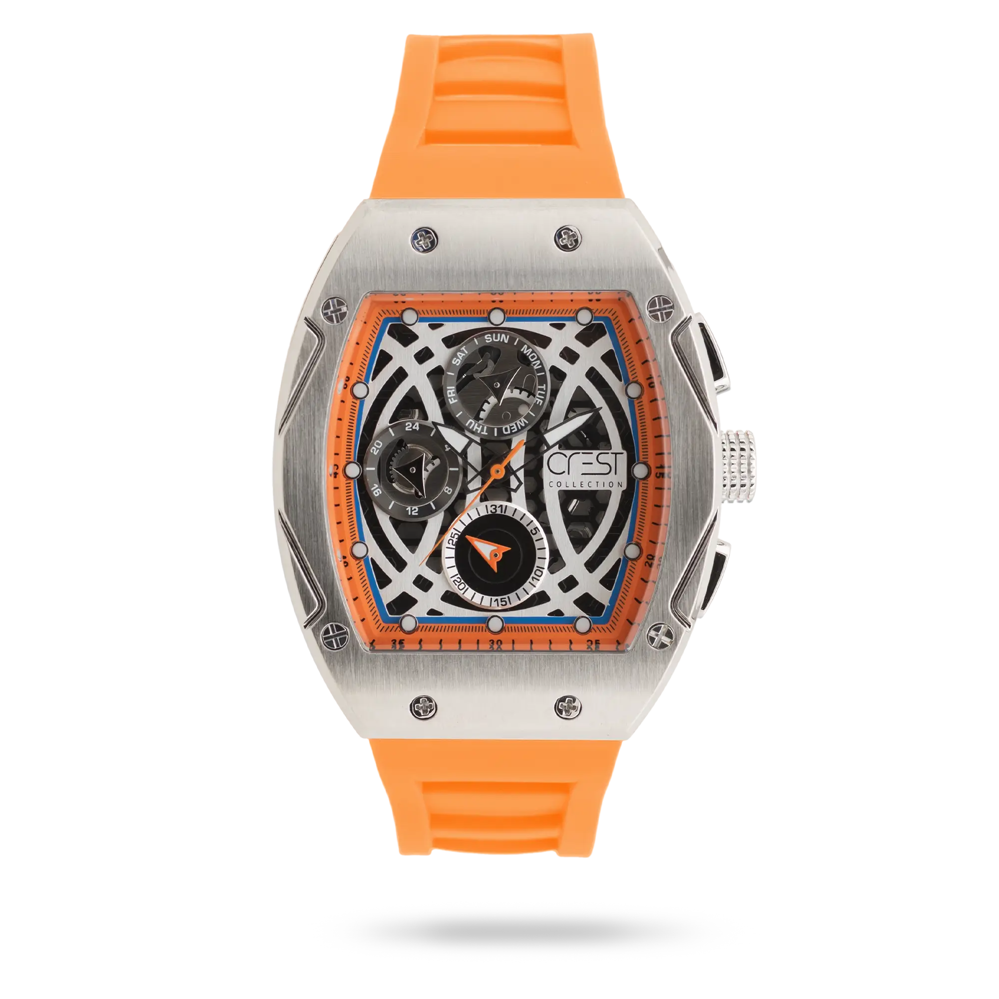 crest-watch-6320-4.webp ساعت مچی مردانه کرست بند سیلیکون نقره ای کد Crest 6320/4 - تصویر 1