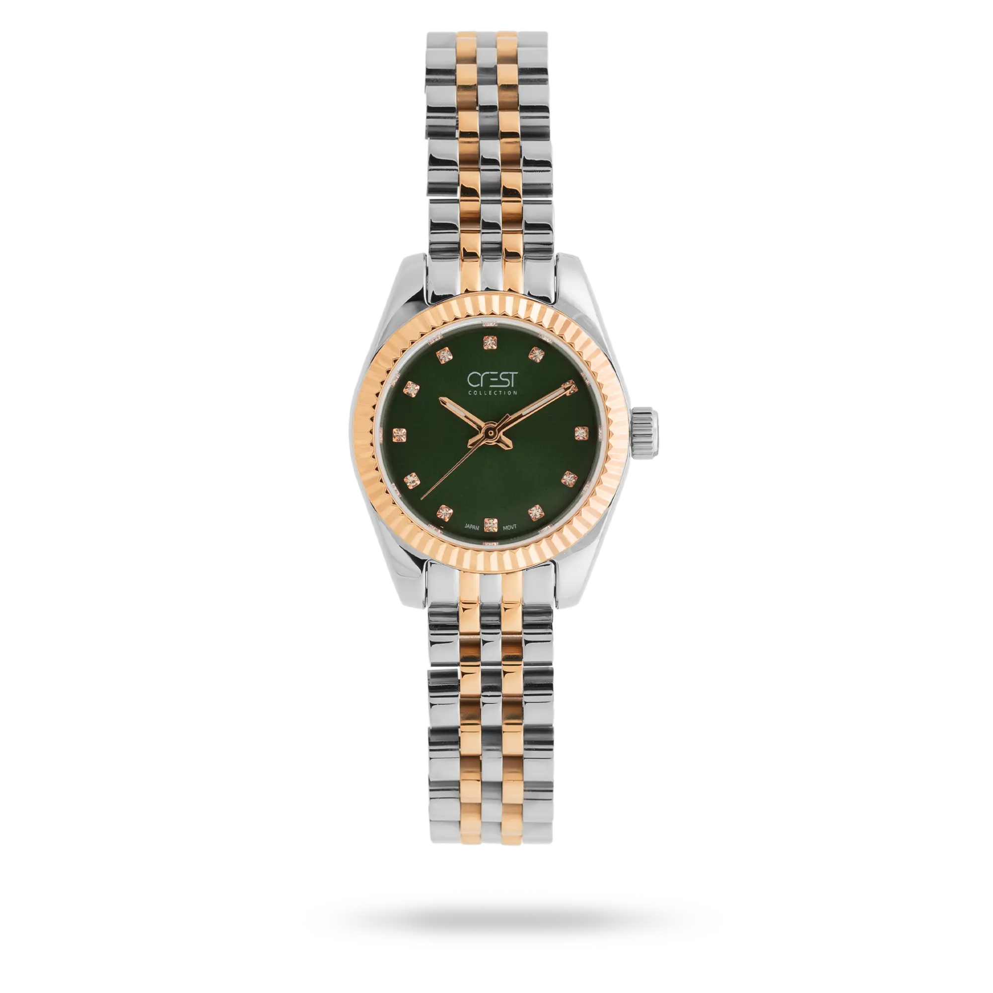 crest-watch-6333-4.webp ساعت مچی زنانه کرست بند استیل دو رنگ رزگلد نقره ای کد Crest 6333/4 - تصویر 1