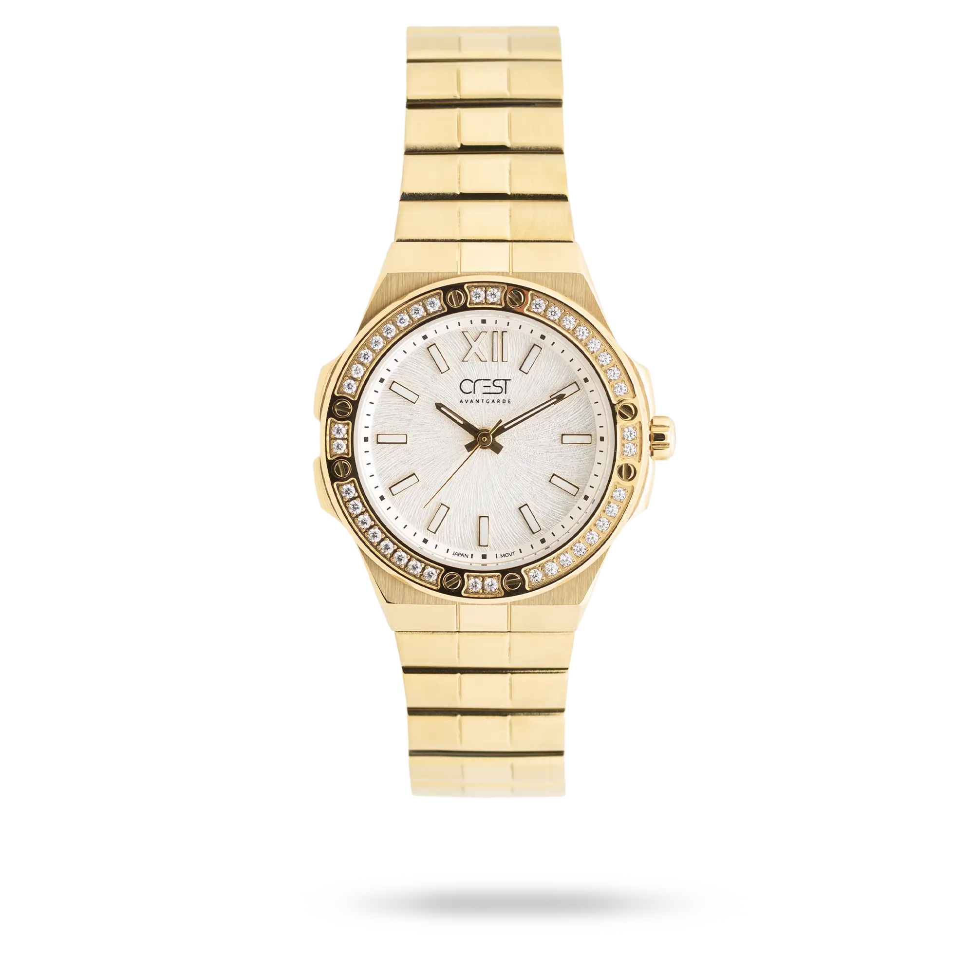 crest-watch-6340-2.webp ساعت مچی زنانه کرست بند استیل طلایی کد Crest 6340/2 - تصویر 1