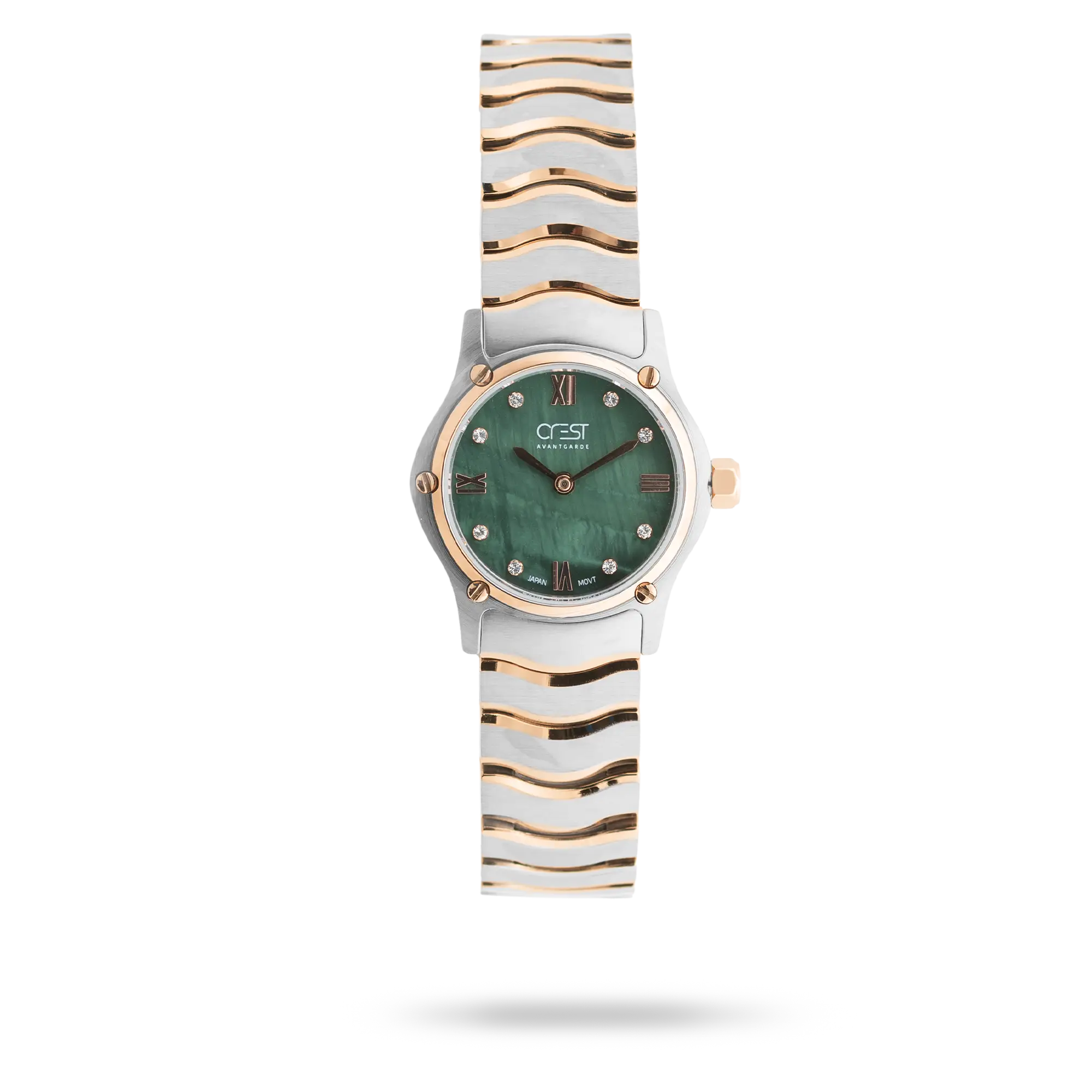 crest-watch-6342-4.webp ساعت مچی زنانه کرست بند استیل دو رنگ رزگلد نقره ای کد Crest 6342/4 - تصویر 1