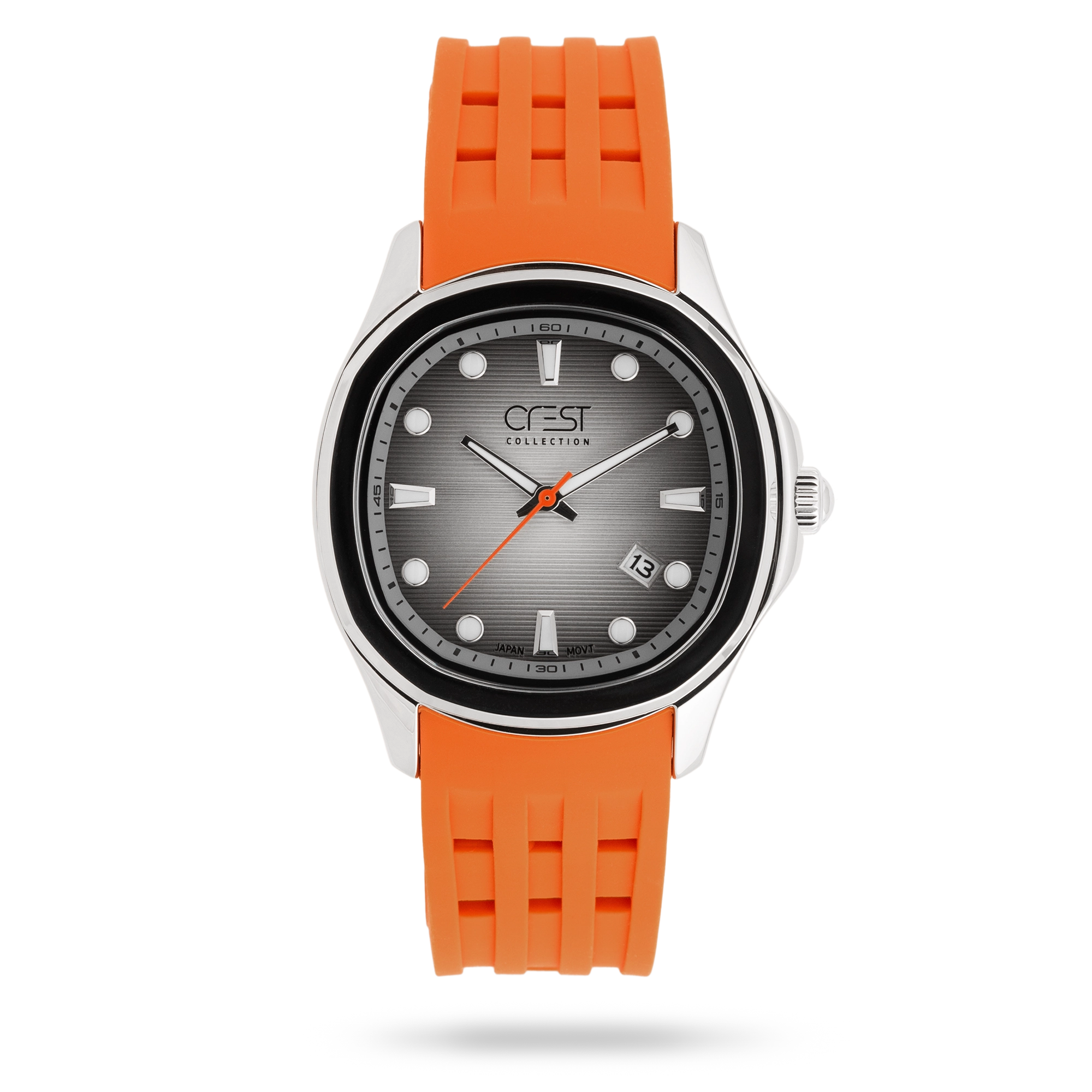 crest-watch-6345-2.webp ساعت مچی مردانه کرست بند سیلیکون نقره ای کد Crest 6345/2 - تصویر 1