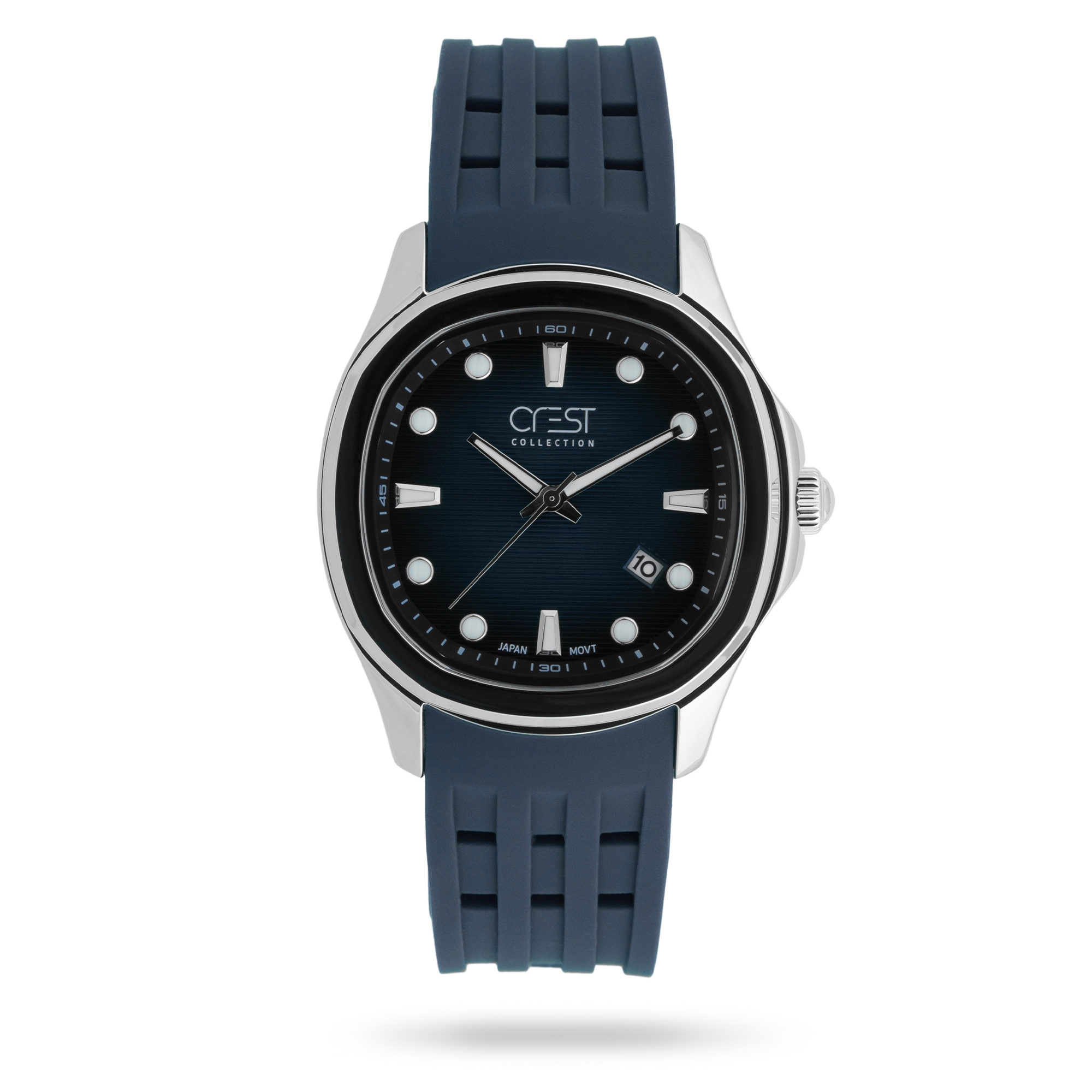 crest-watch-6345-3.webp ساعت مچی مردانه کرست بند سیلیکون نقره ای کد Crest 6345/3 - تصویر 1