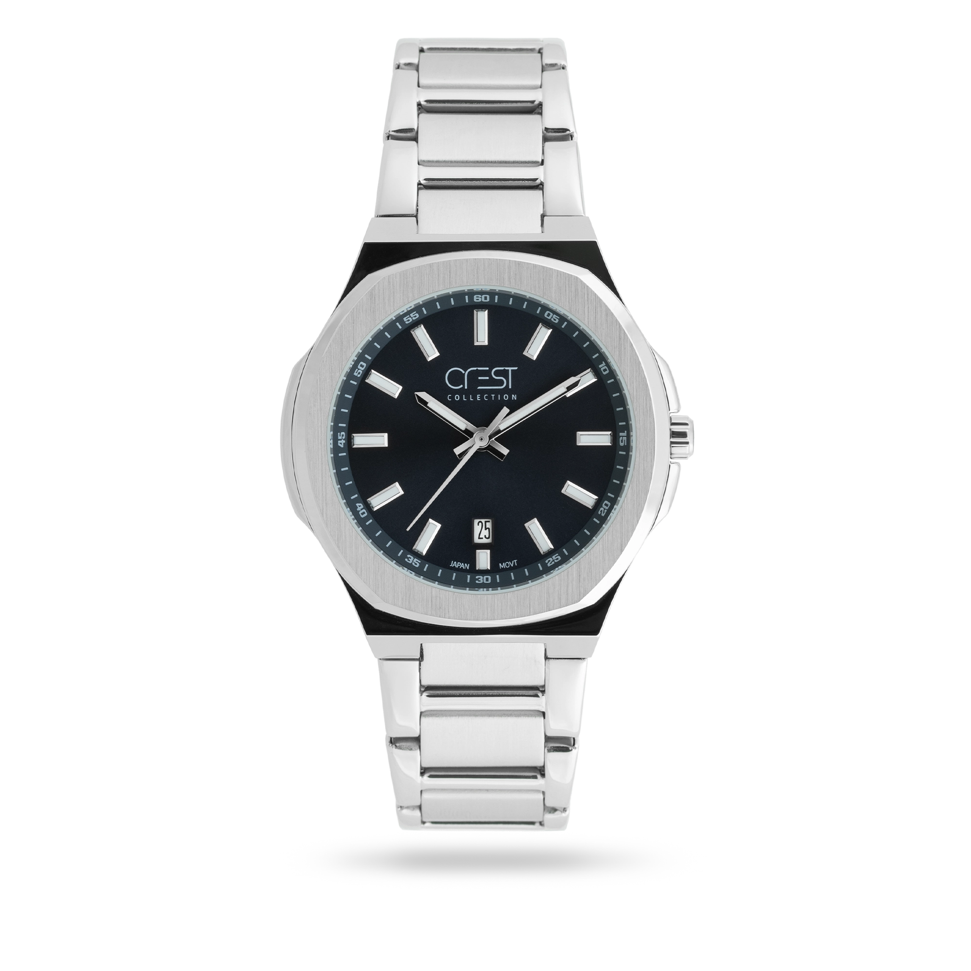 crest-watch-6347-1.webp ساعت مچی مردانه کرست بند استیل سرمه ای کد Crest 6347/1 - تصویر 1