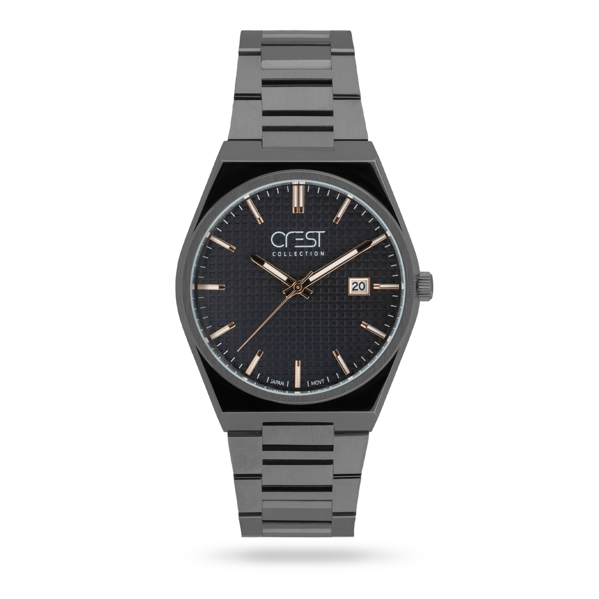 crest-watch-6380-2.webp ساعت مچی مردانه کرست بند استیل دودی کد Crest 6380/2 - تصویر 1