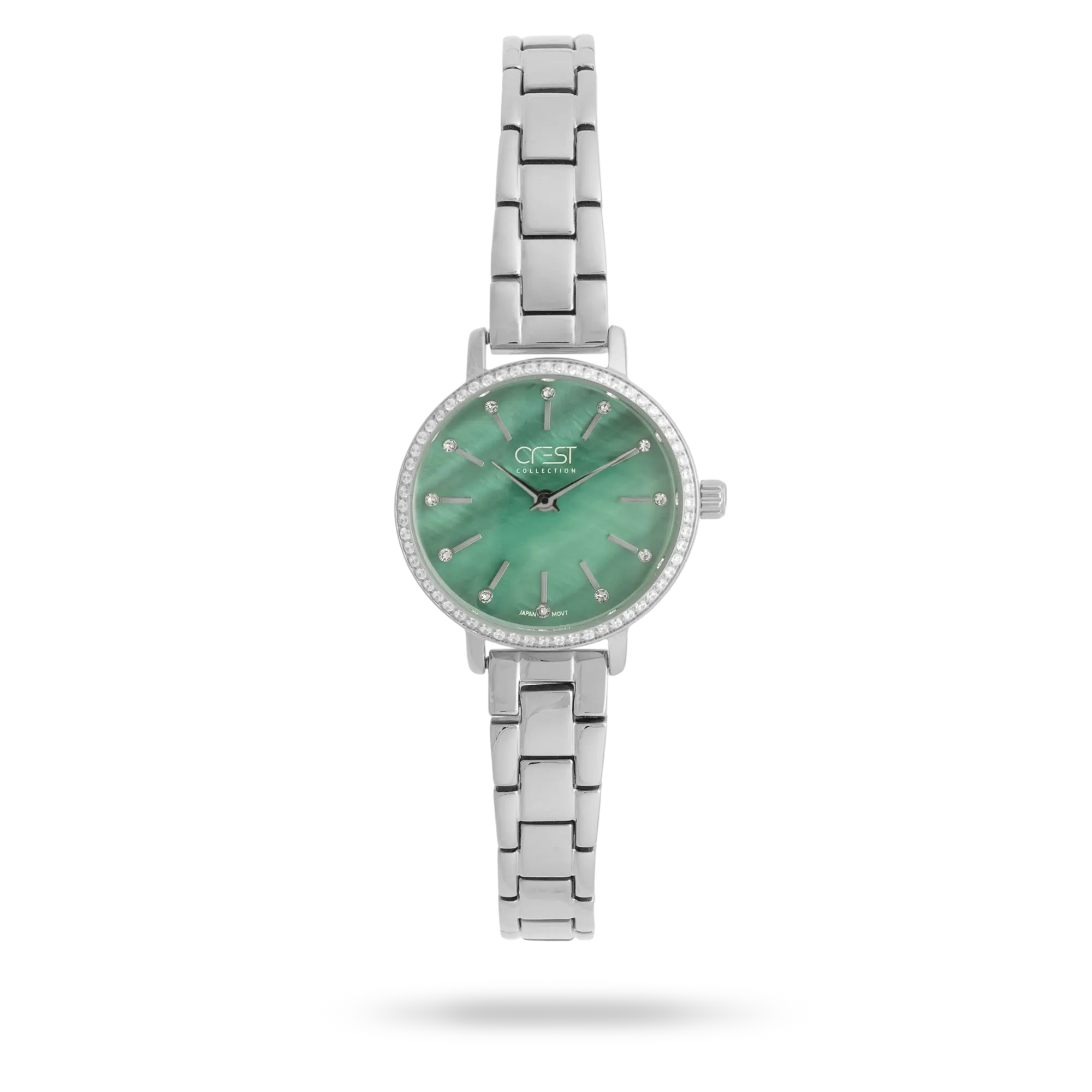 crest-watch-9042-2.webp ساعت مچی زنانه کرست بند استیل نقره ای کد Crest 9042/2 - تصویر 1