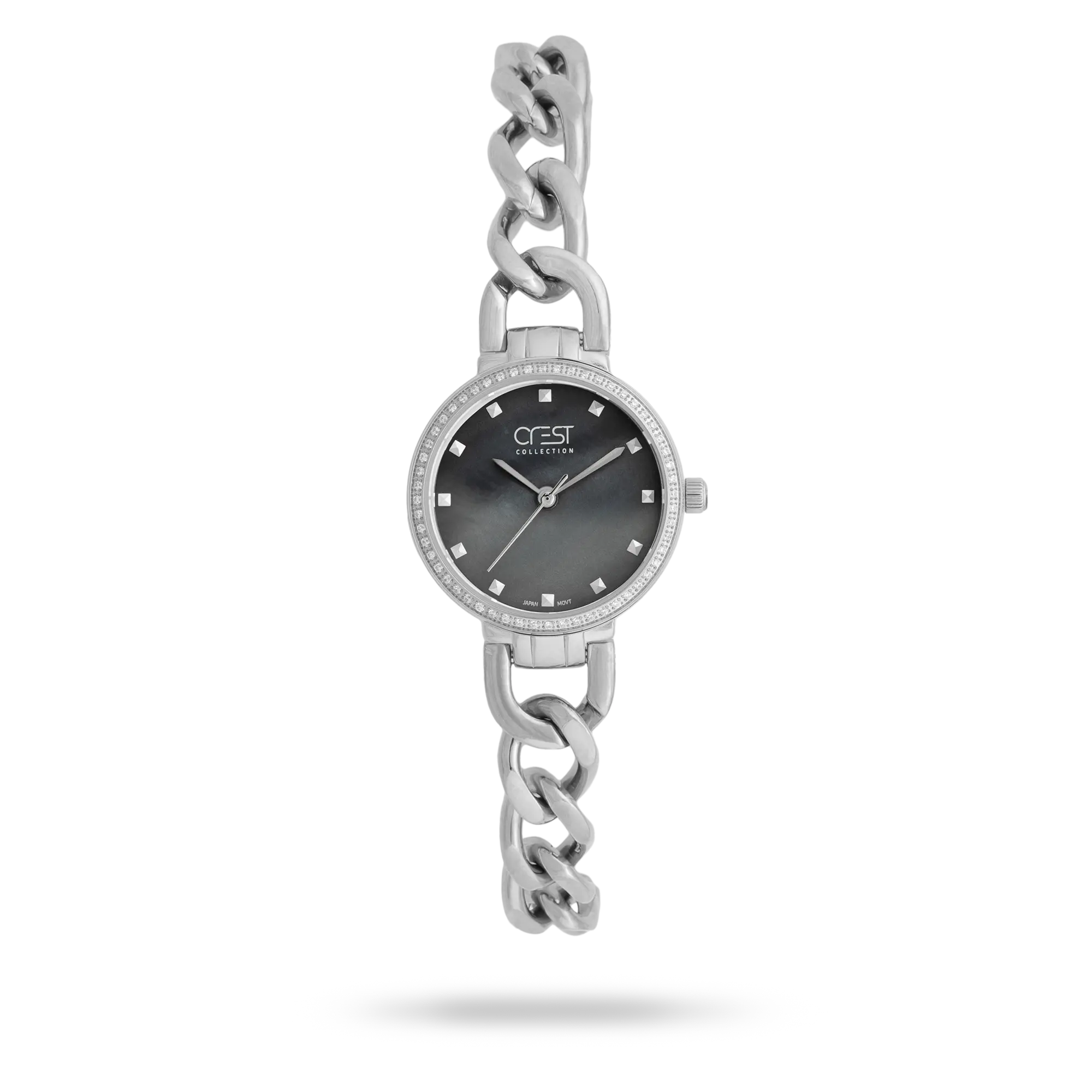 crest-watch-9049-2.webp ساعت مچی زنانه کرست بند استیل نقره ای کد Crest 9049/2 - تصویر 1