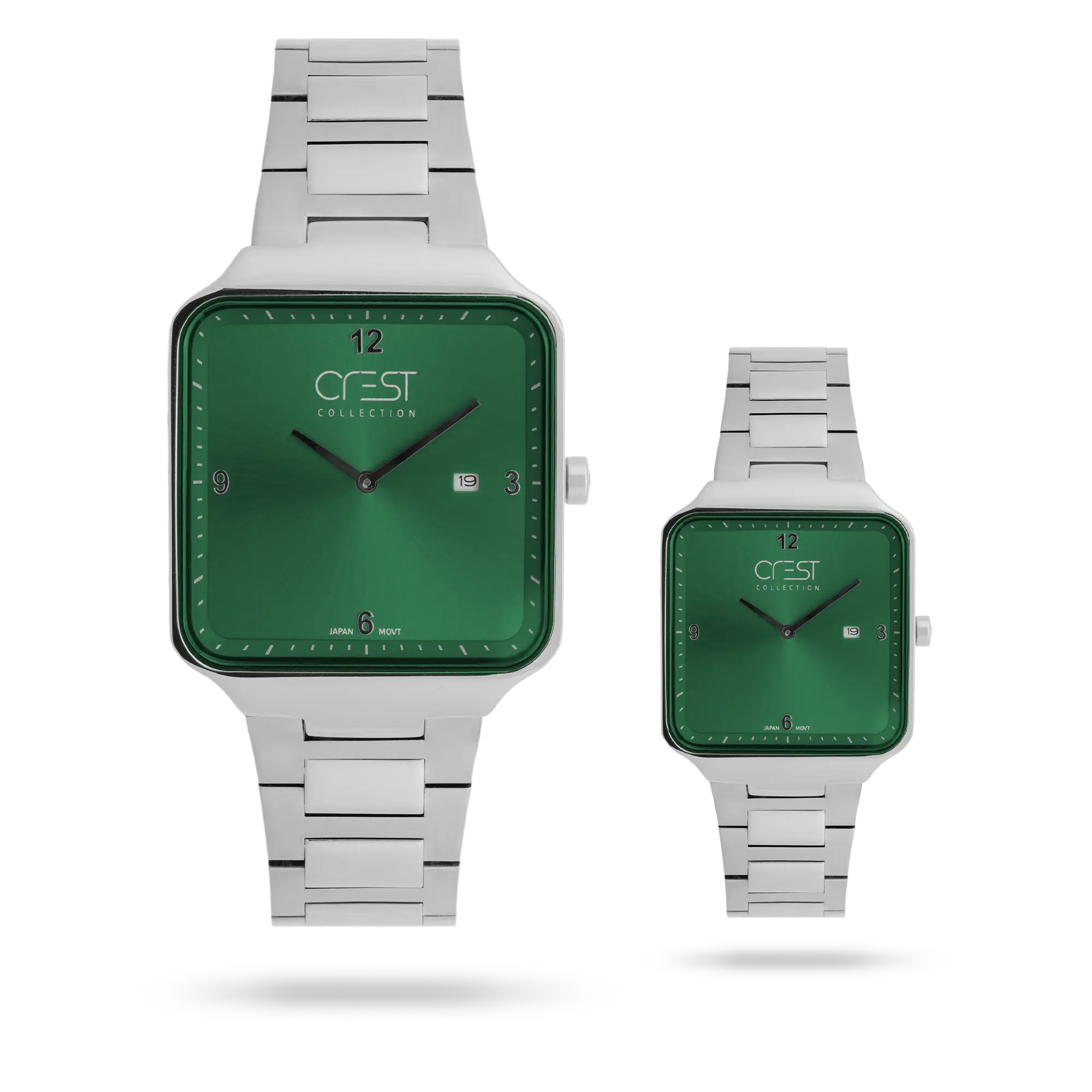 crest-watch-9053-4.webp ساعت مچی ست کرست بند استیل نقره ای کد Crest 9053/4 - تصویر 1