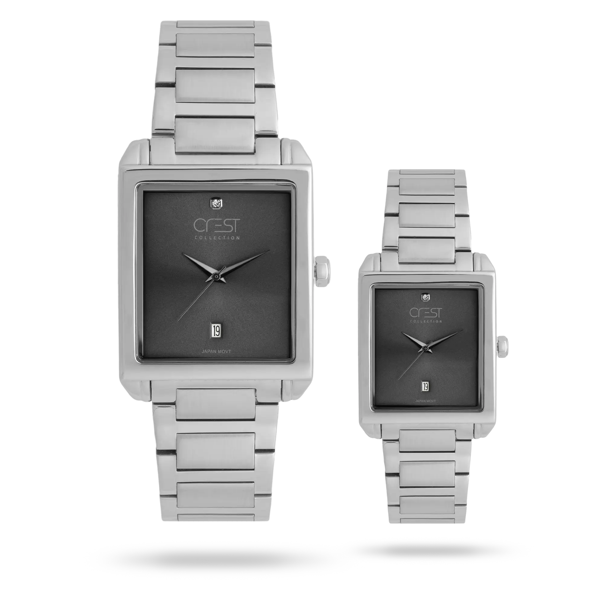 crest-watch-9054-3.webp ساعت مچی ست کرست نقره ای کد Crest 9054/3 - تصویر 1