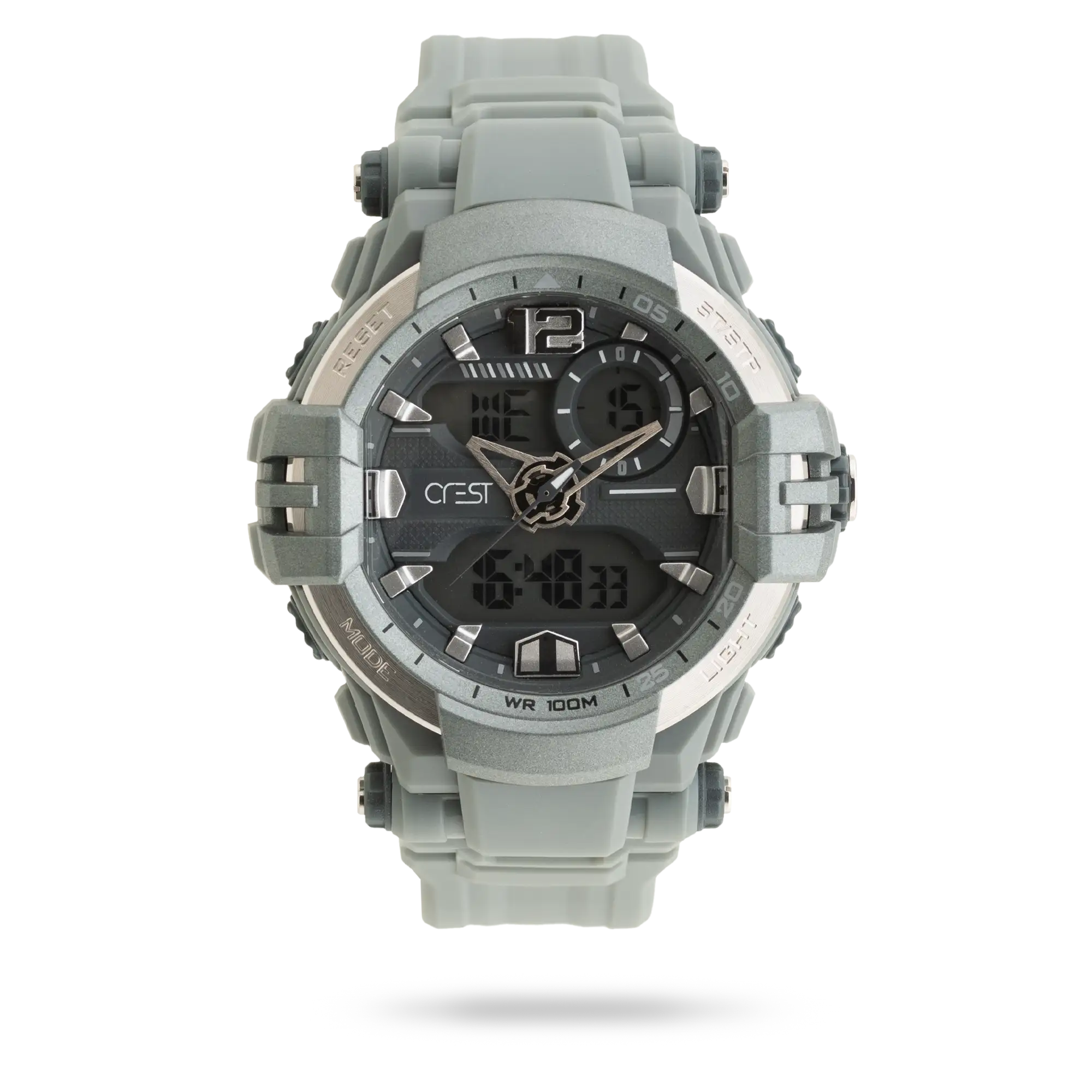 crest-watch-9512.webp ساعت مچی مردانه کرست بند سیلیکون دودی کد Crest 9512 - تصویر 1