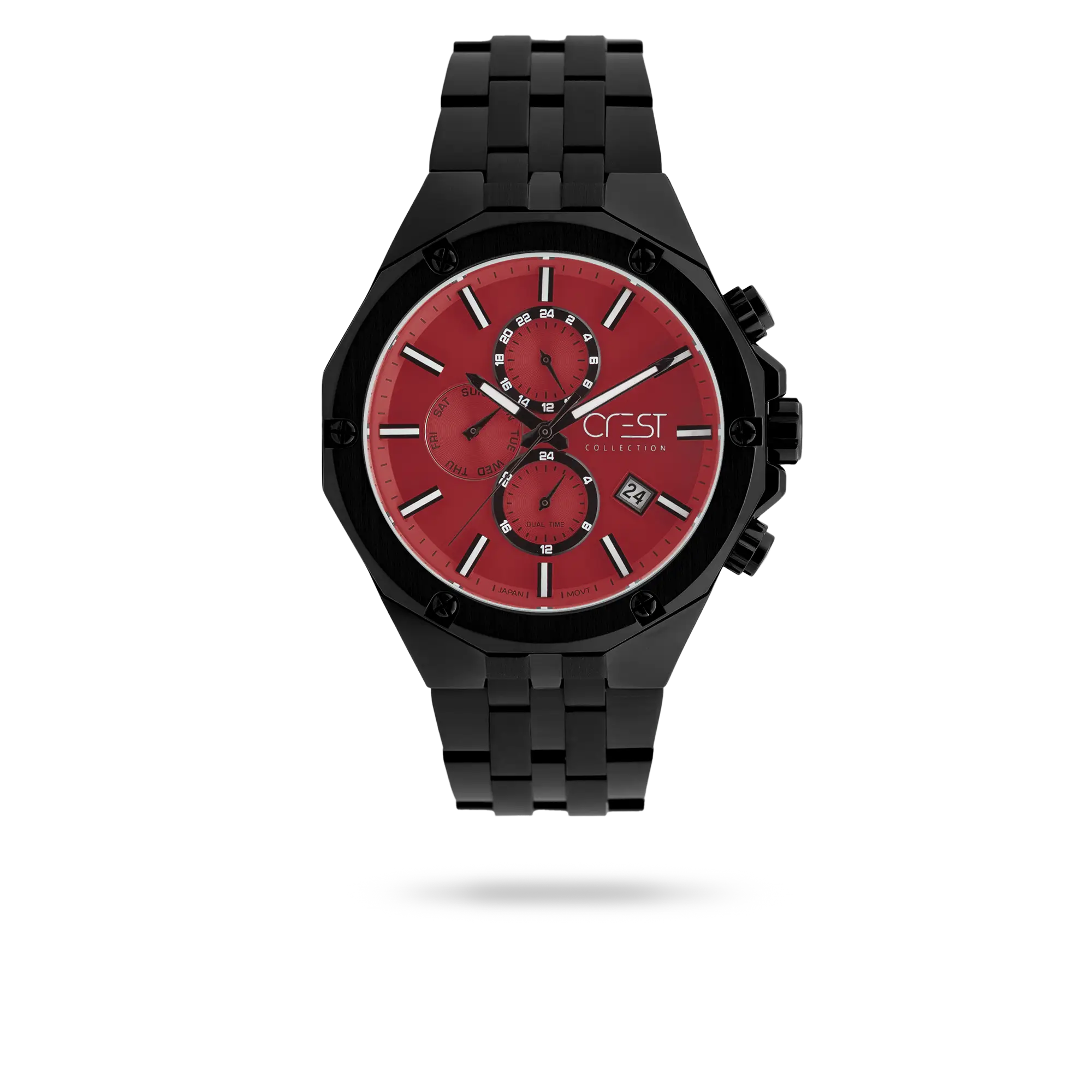 crestwatch-6309-1.webp ساعت مچی مردانه کرست بند استیل مشکی کد Crest 6309/1 - تصویر 1