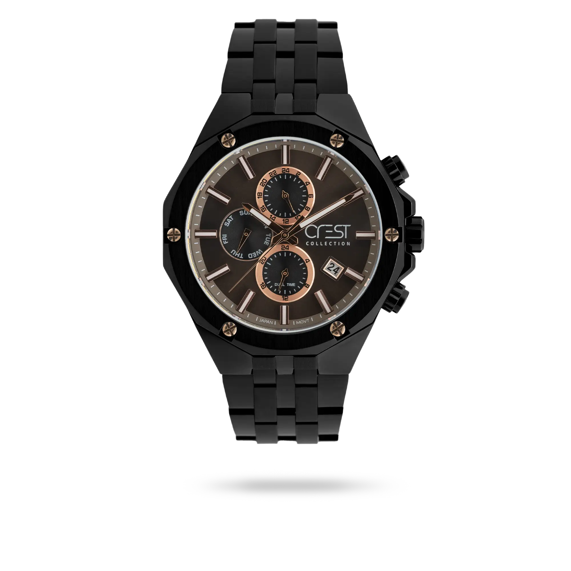 crestwatch-6309-3.webp ساعت مچی مردانه کرست بند استیل دودی کد Crest 6309/3 - تصویر 1