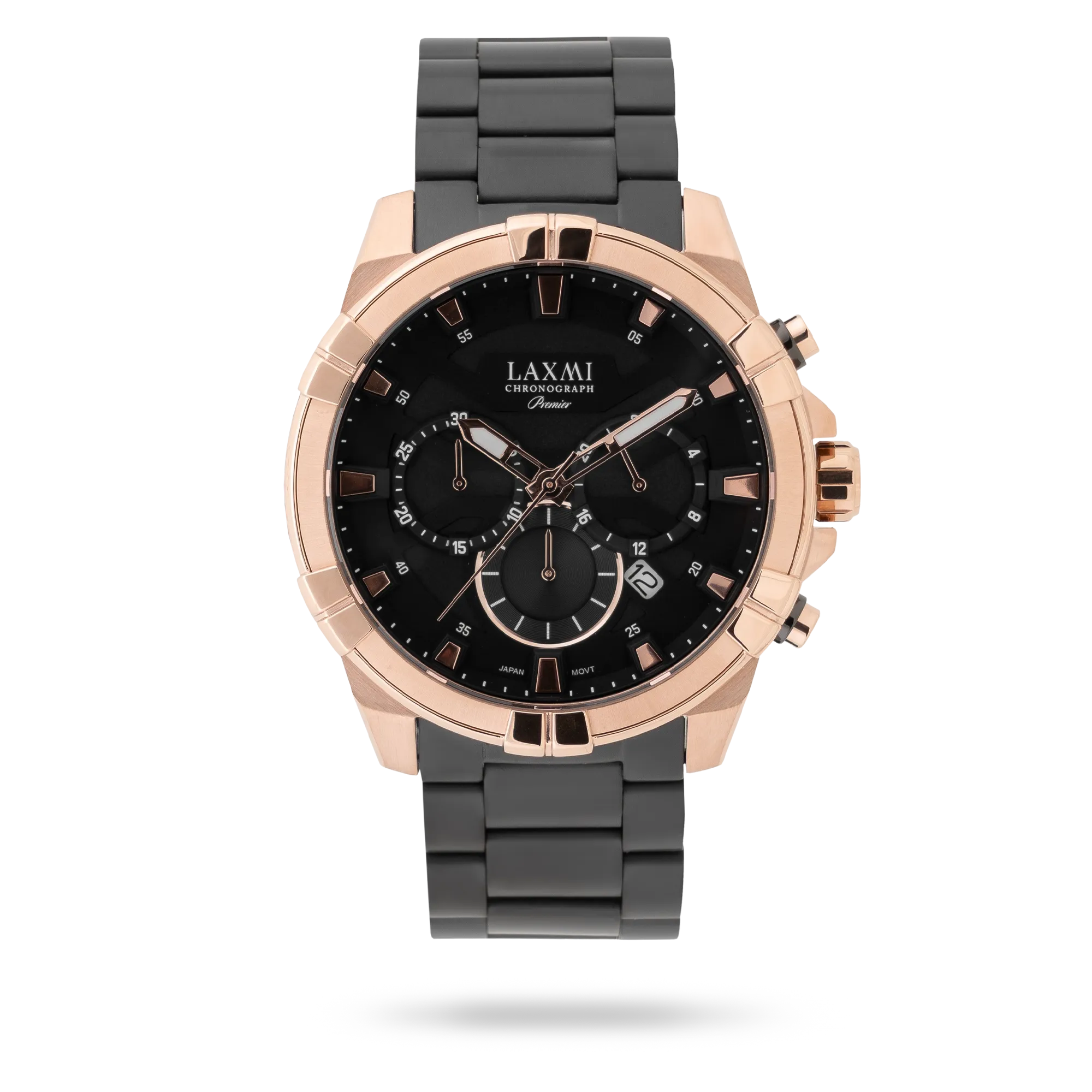 laxmi-8158.webp ساعت مچی مردانه لاکسمی بند استیل رزگلد کد Laxmi 8158 - تصویر 1