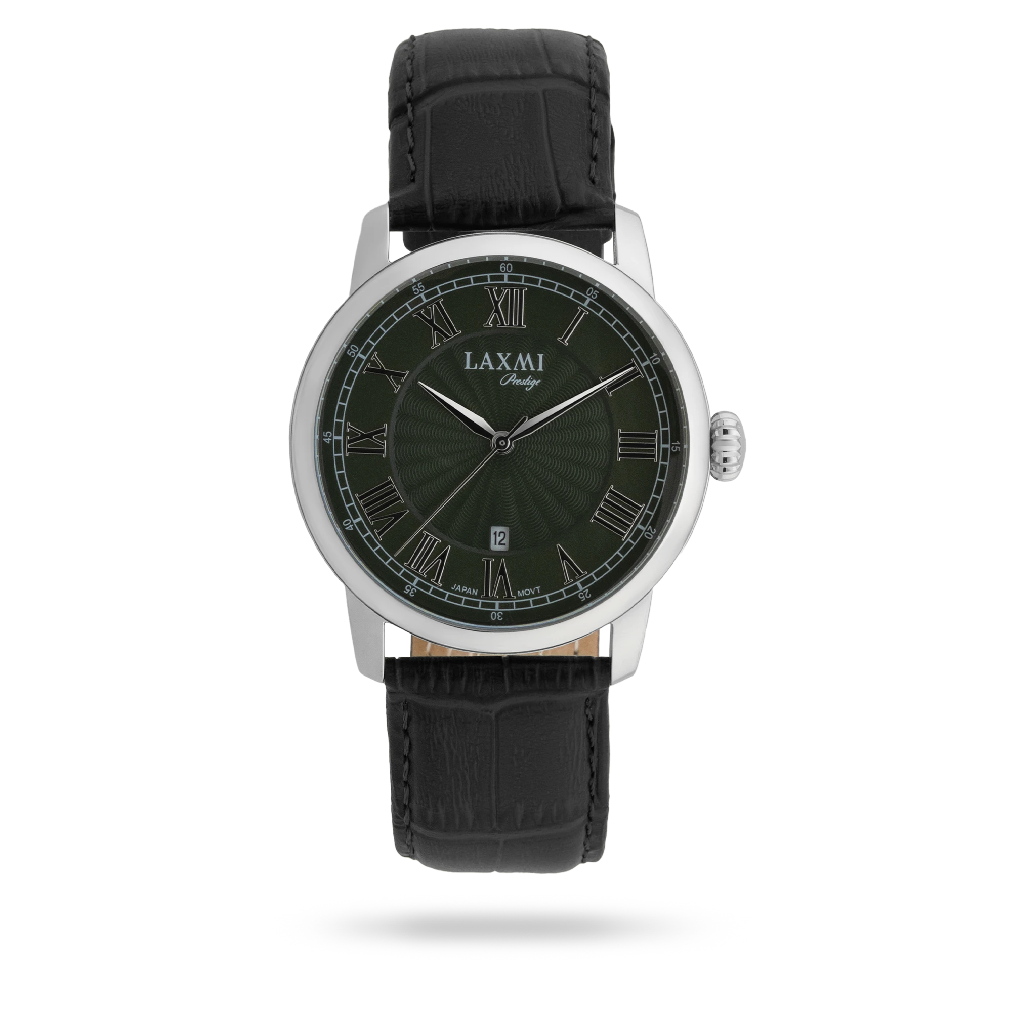 laxmi-8222-7.webp ساعت مچی مردانه لاکسمی بند چرم نقره ای کد Laxmi 8222/7 - تصویر 1