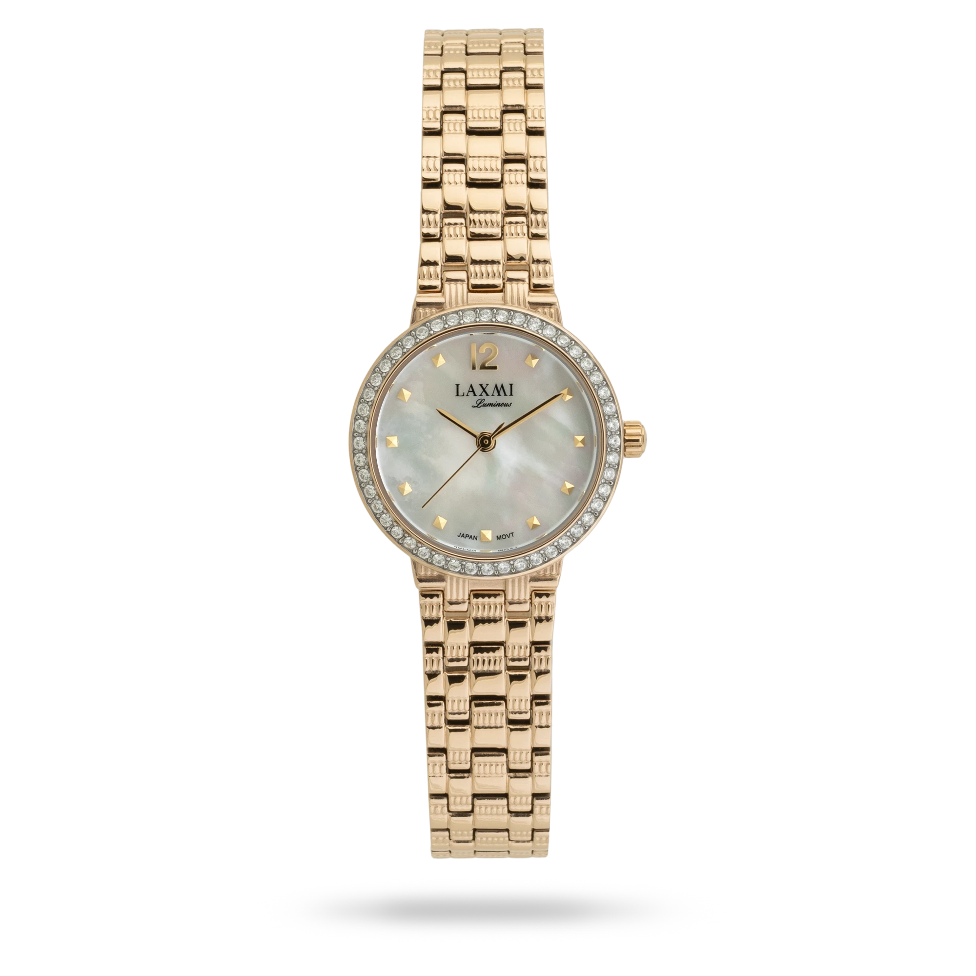 laxmi-8229-2.webp ساعت مچی زنانه لاکسمی بند استیل طلایی کد Laxmi 8229/2 - تصویر 1